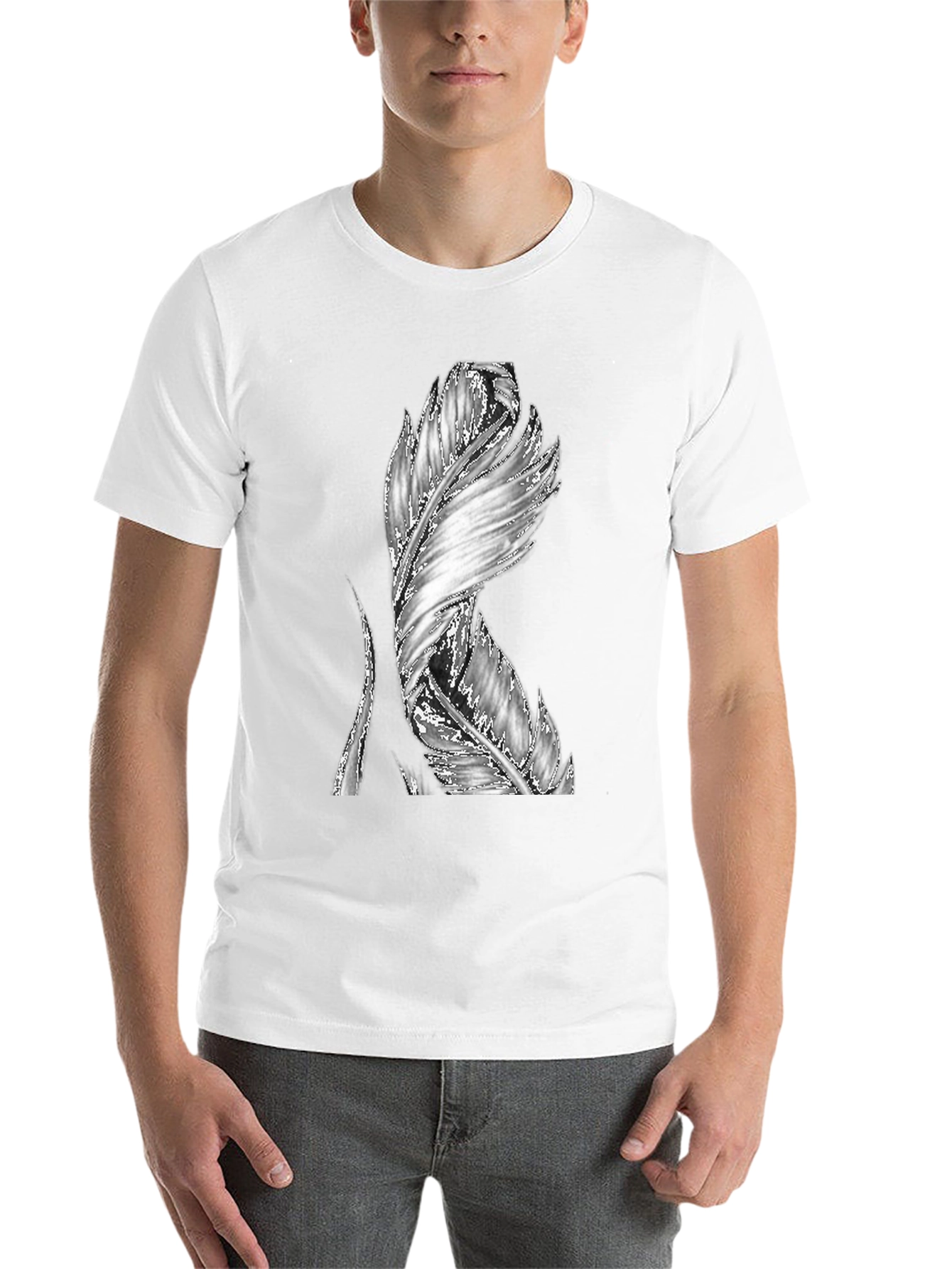 Black Feather Graphic Black T-Shirt - Unique Design view 14