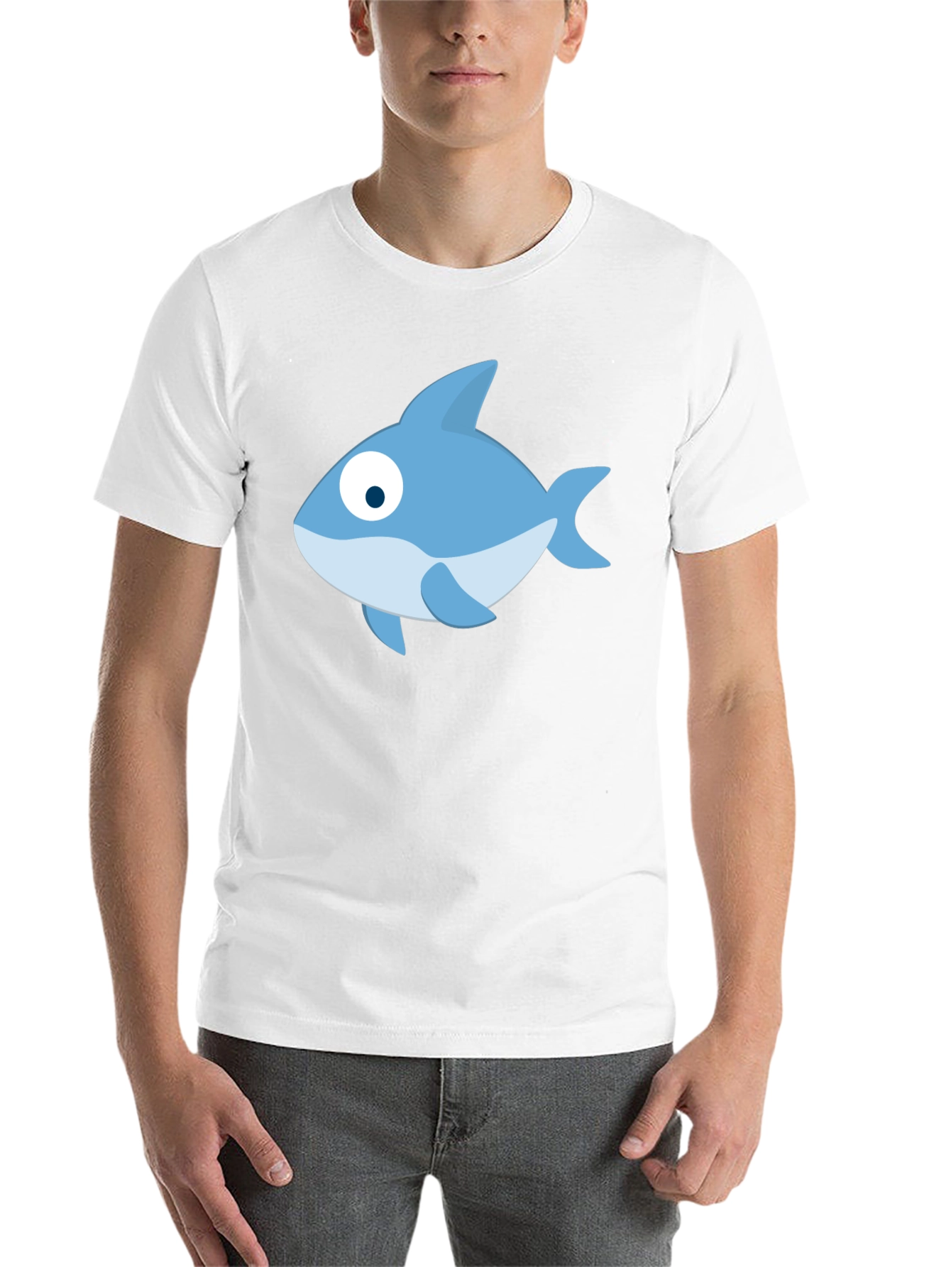 Black Cartoon Fish Black T-Shirt - Casual Style view 14