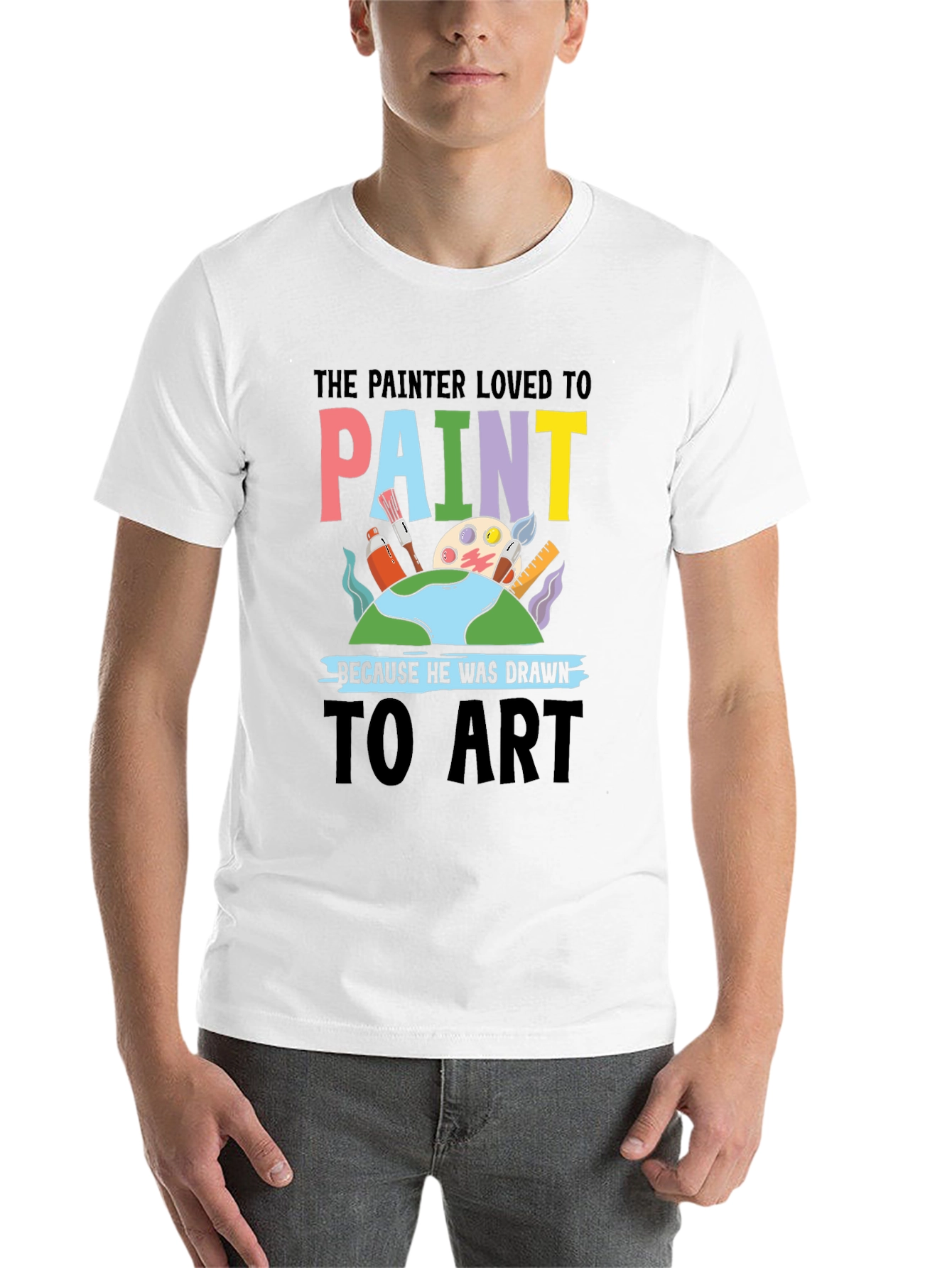 Black Painter Loved to Paint Graphic T-Shirt view 14