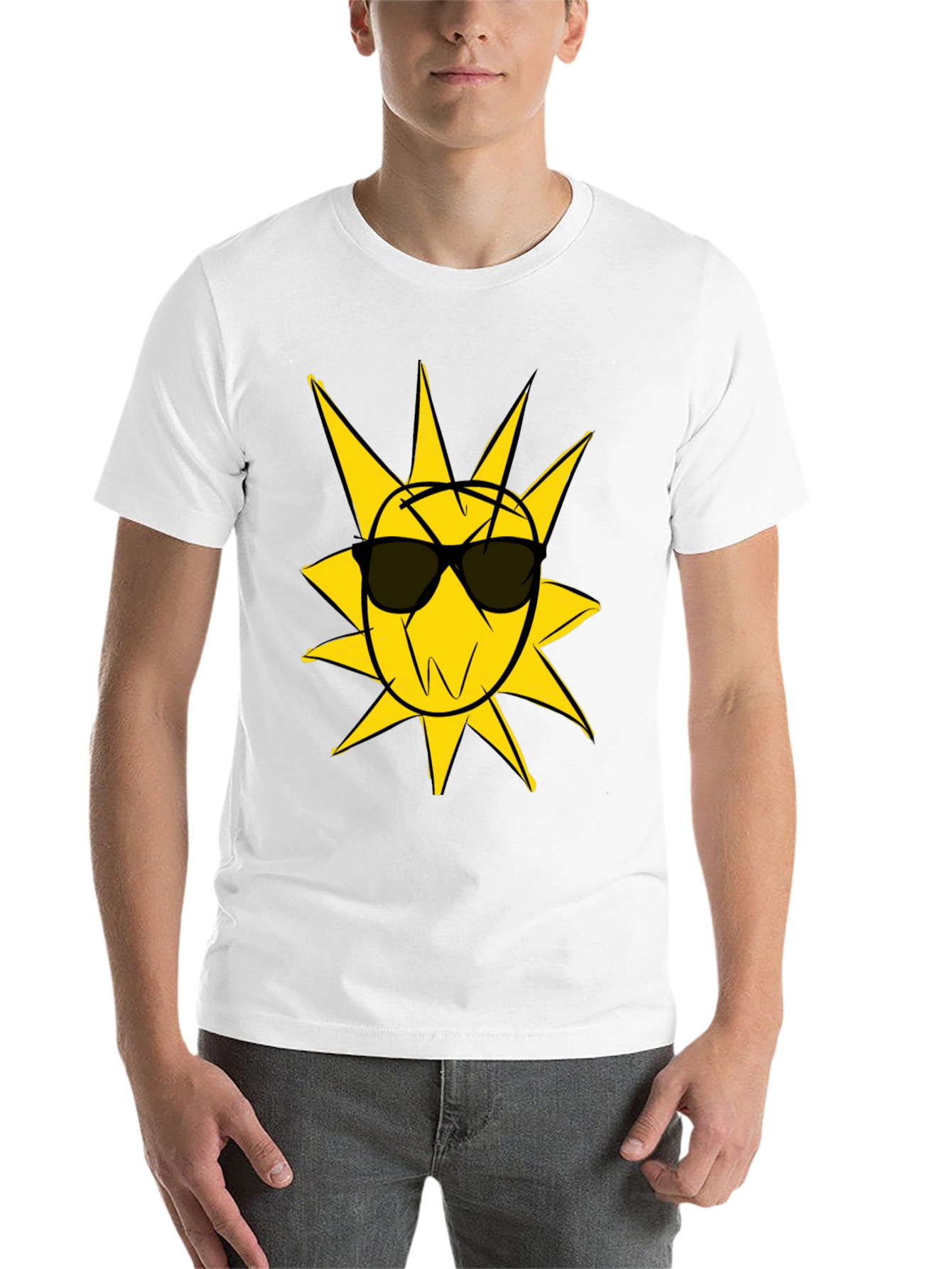 Black Cool Sun Graphic Black T-Shirt view 14