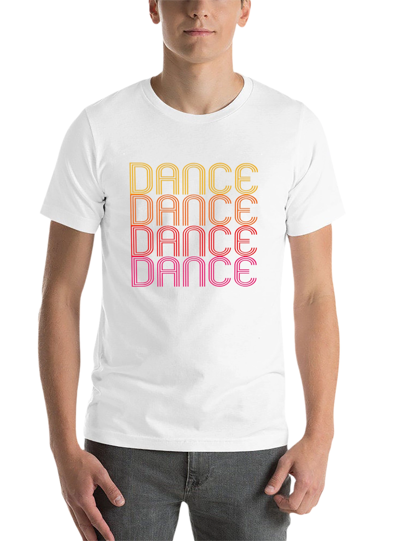 Black Retro Dance Graphic Tee - Black Cotton T-Shirt view 14