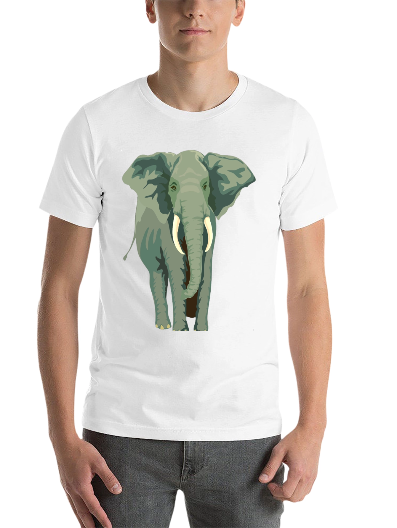 Black Elephant Graphic Print T-Shirt - Black view 14