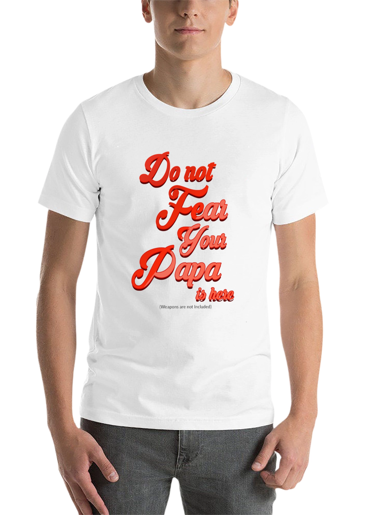 Black Do Not Fear Papa T-Shirt - Black Cotton Blend view 14