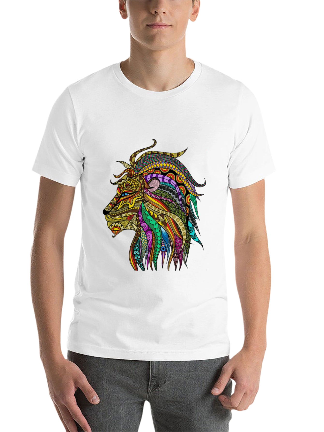 Black Lion Graphic Black T-Shirt view 14