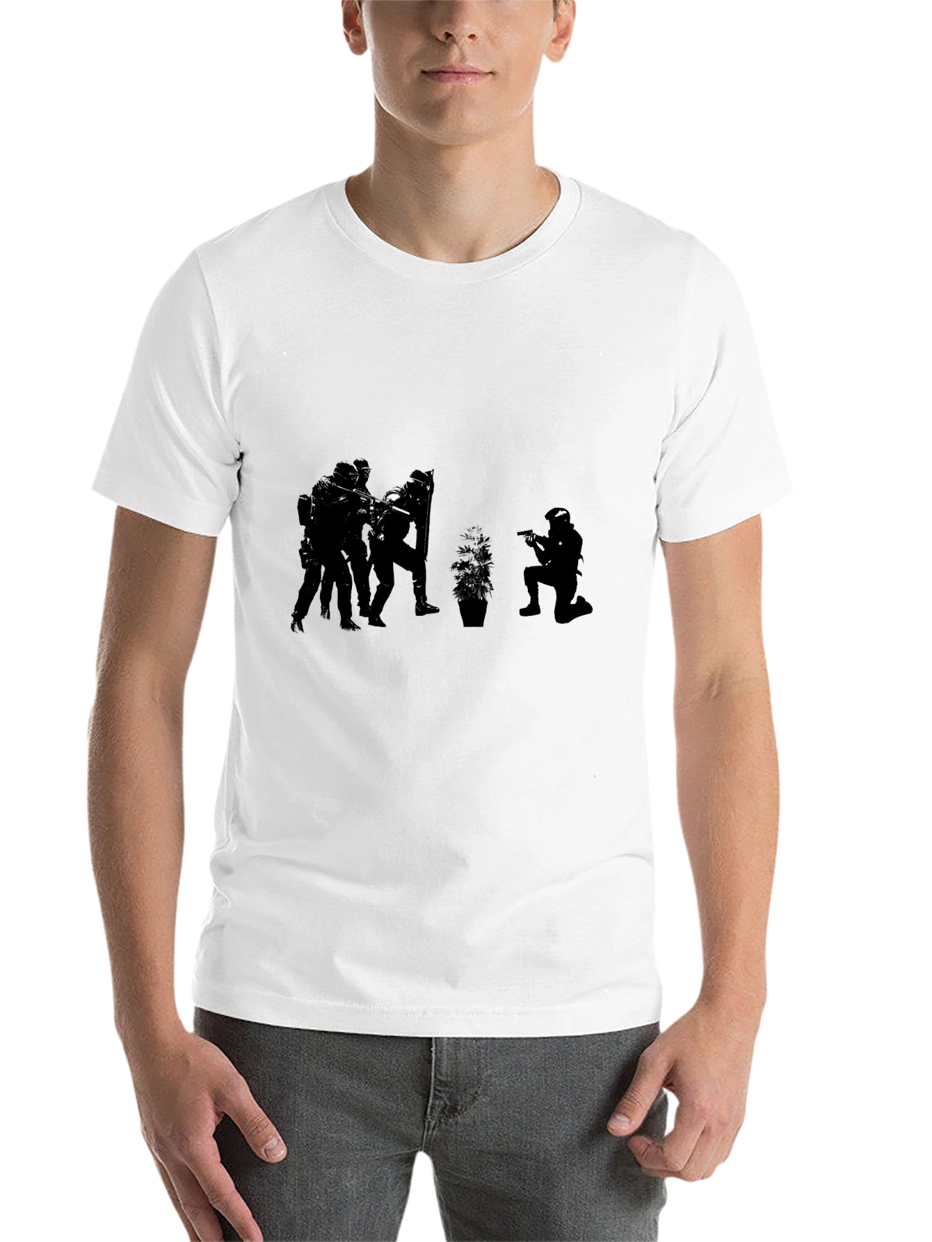 Black Tactical Squad Black Graphic T-Shirt view 14