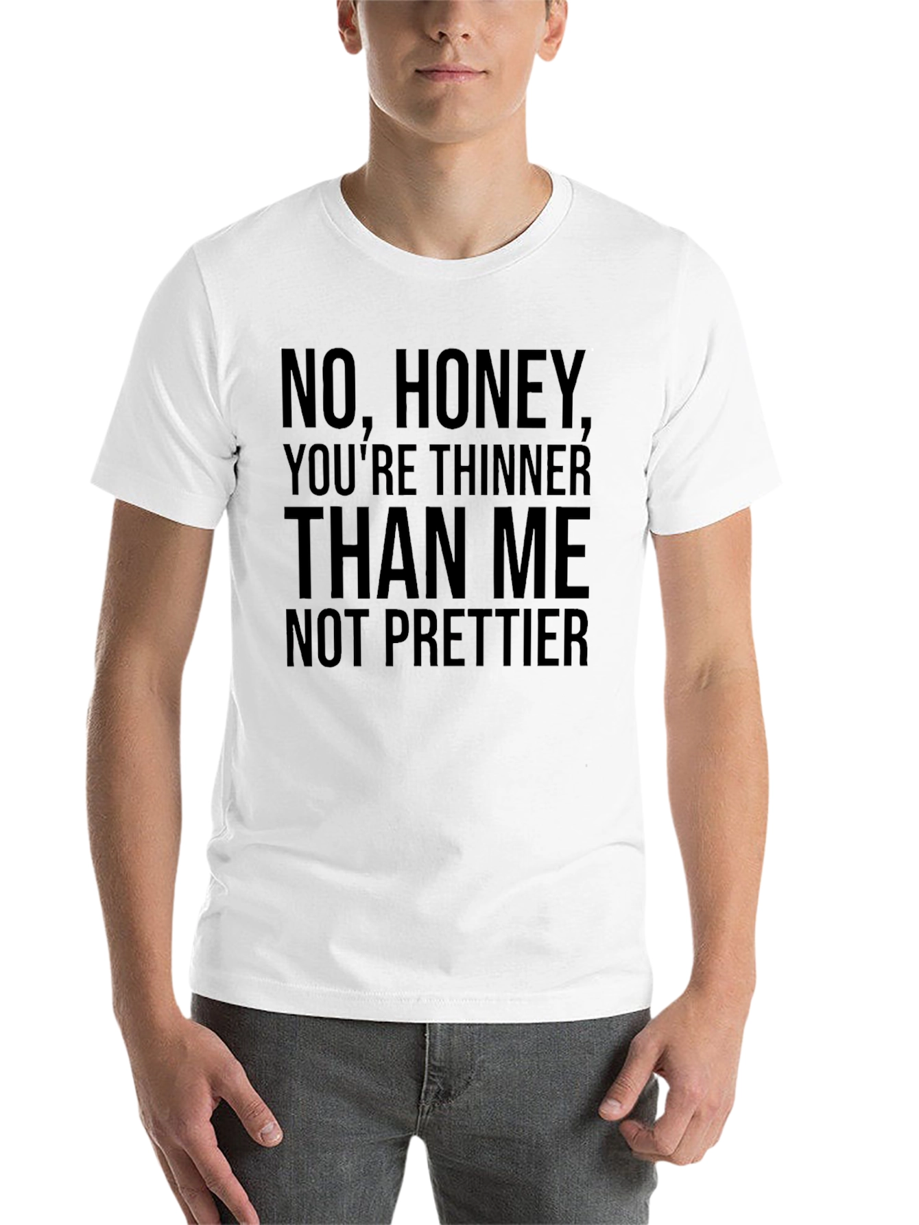 Black Funny Sarcastic Graphic Tee - Thinner Not Prettier view 14