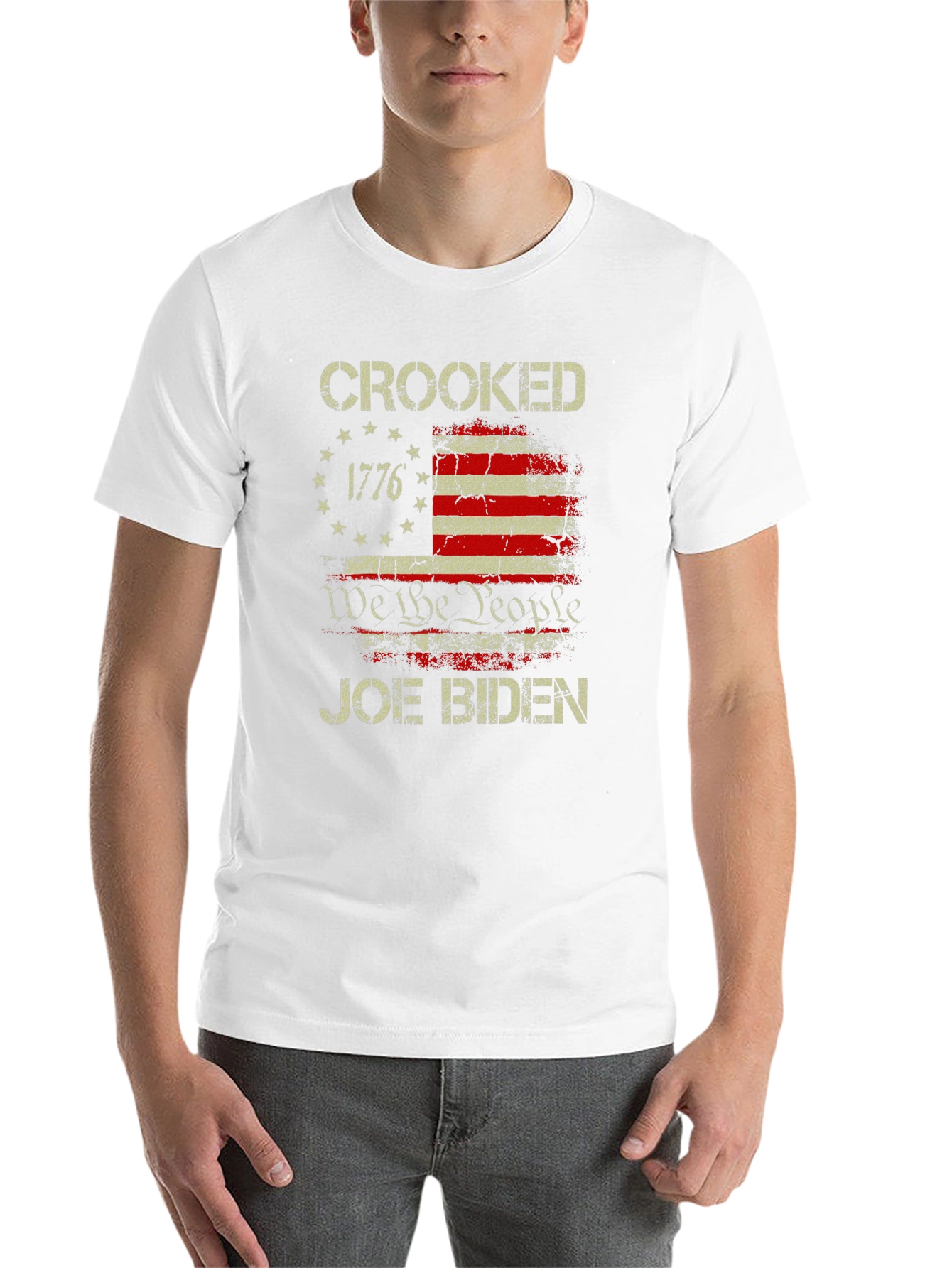 Black Crooked Joe Biden Graphic T-Shirt view 14