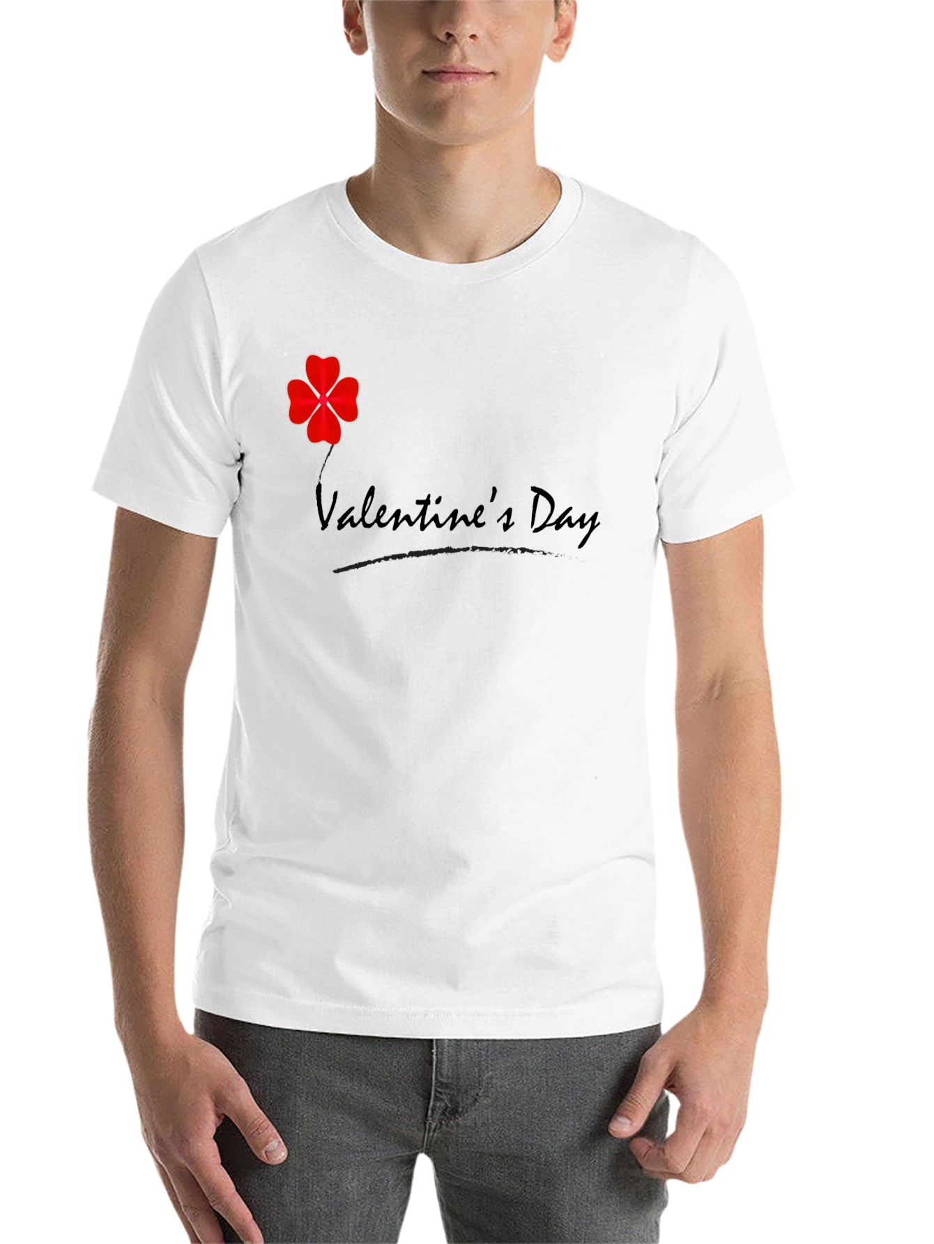 Black Valentine's Day Clover T-Shirt - Men's Black Tee view 14