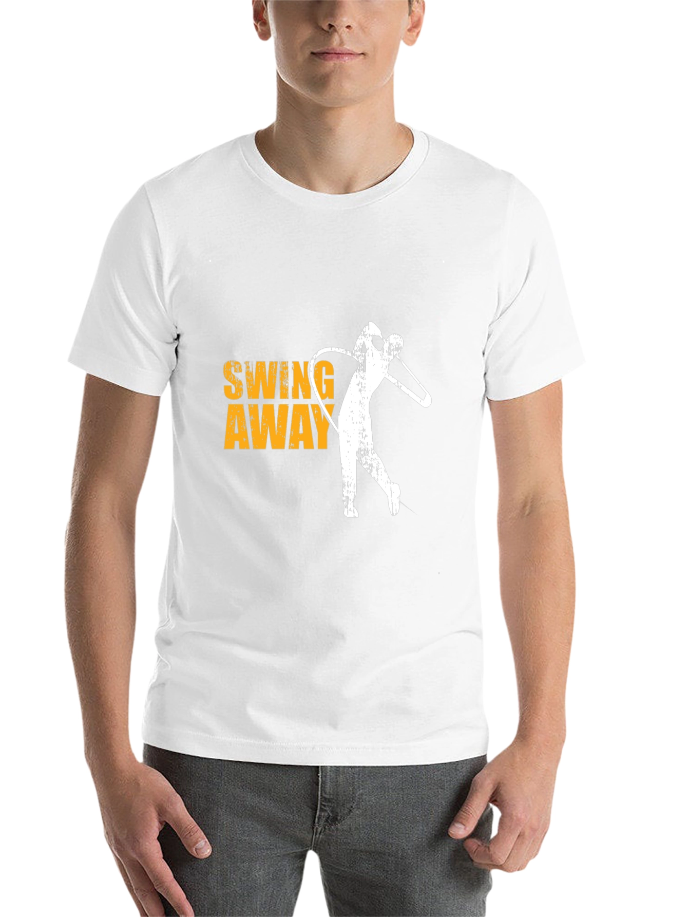 Black Golf Swing Away Tee - Black Cotton Graphic T-Shirt view 14