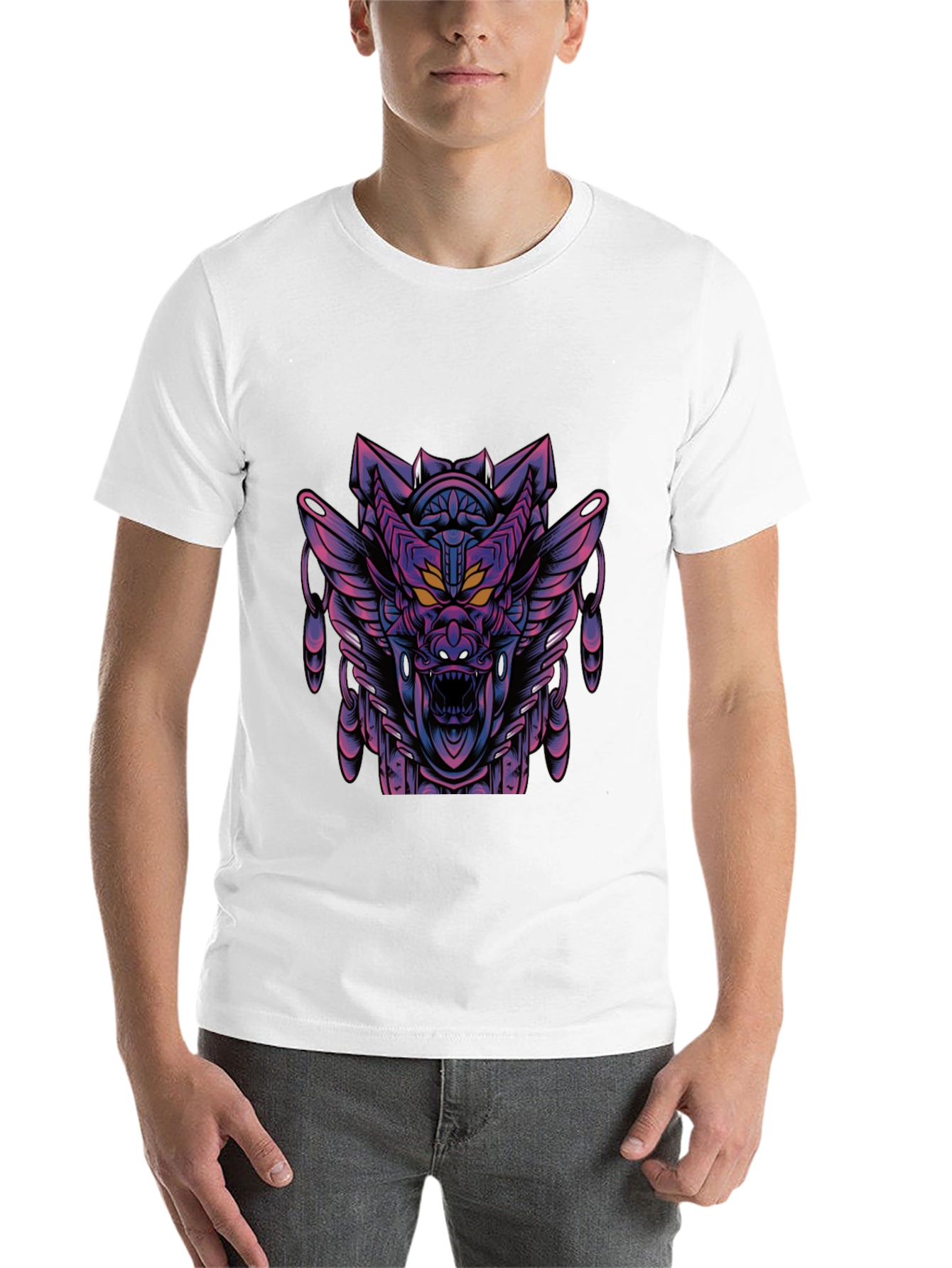Black Cyberpunk Dragon Graphic Tee - Dark Style view 14