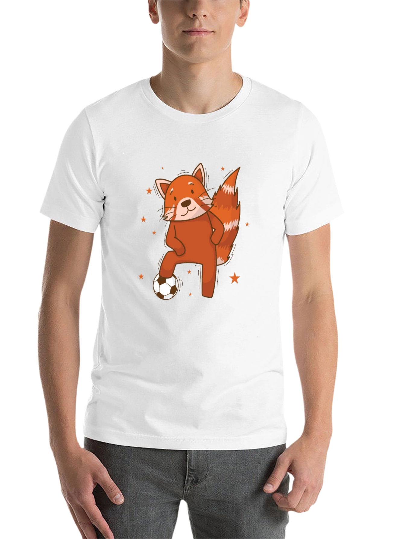 Black Red Panda Soccer T-Shirt - Cute Animal Tee view 14