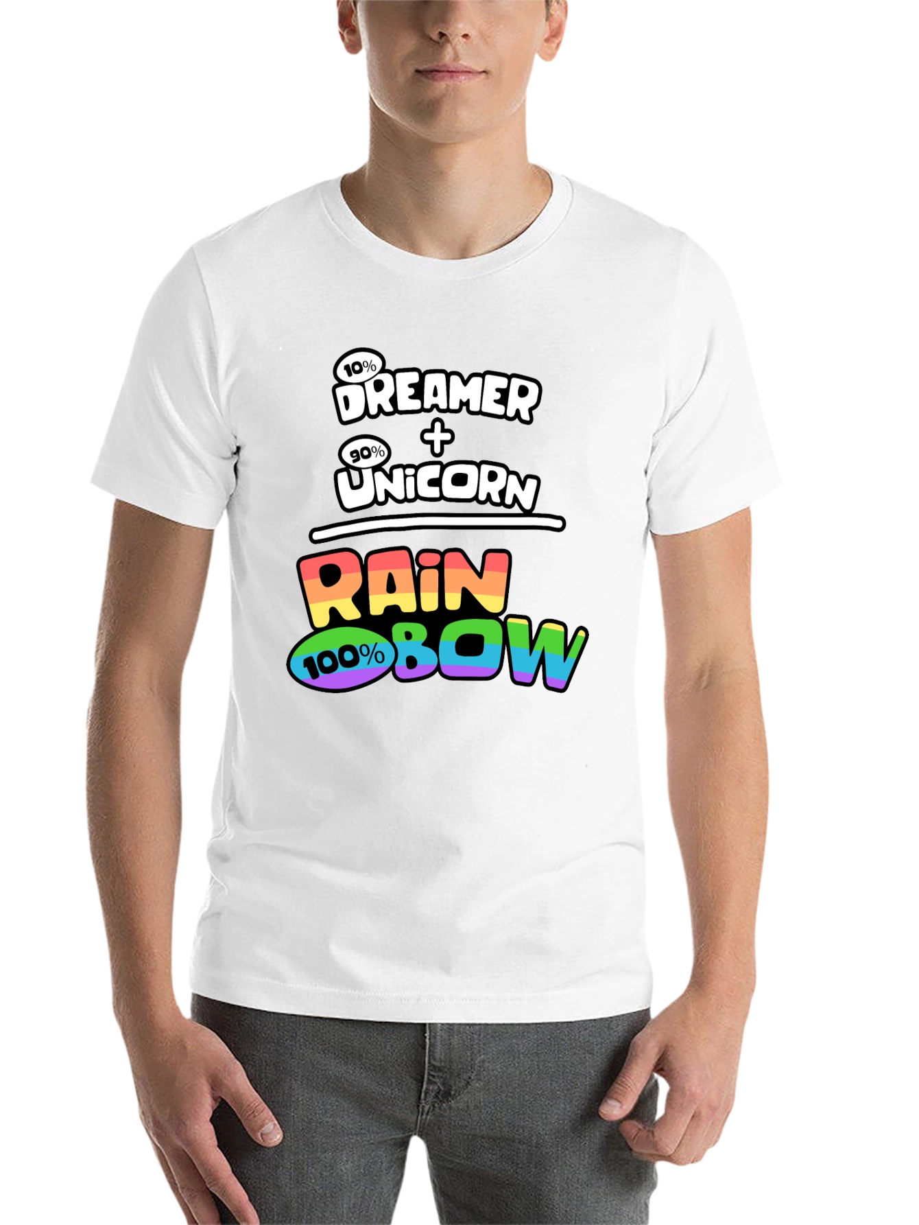 Black Dreamer Unicorn Rainbow Graphic T-Shirt view 14