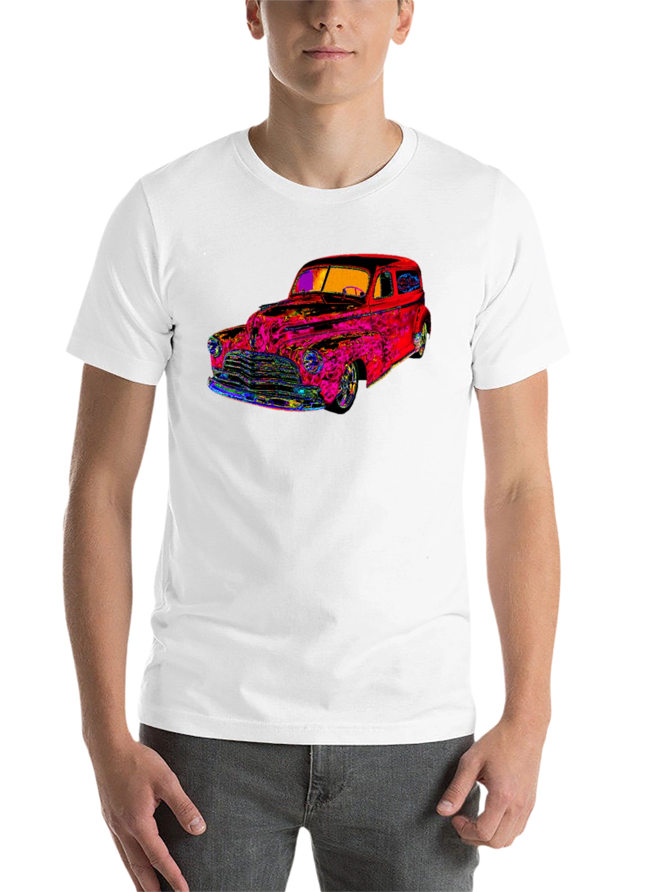 Black Vibrant Classic Car Graphic Tee - Stylish & Unique view 14