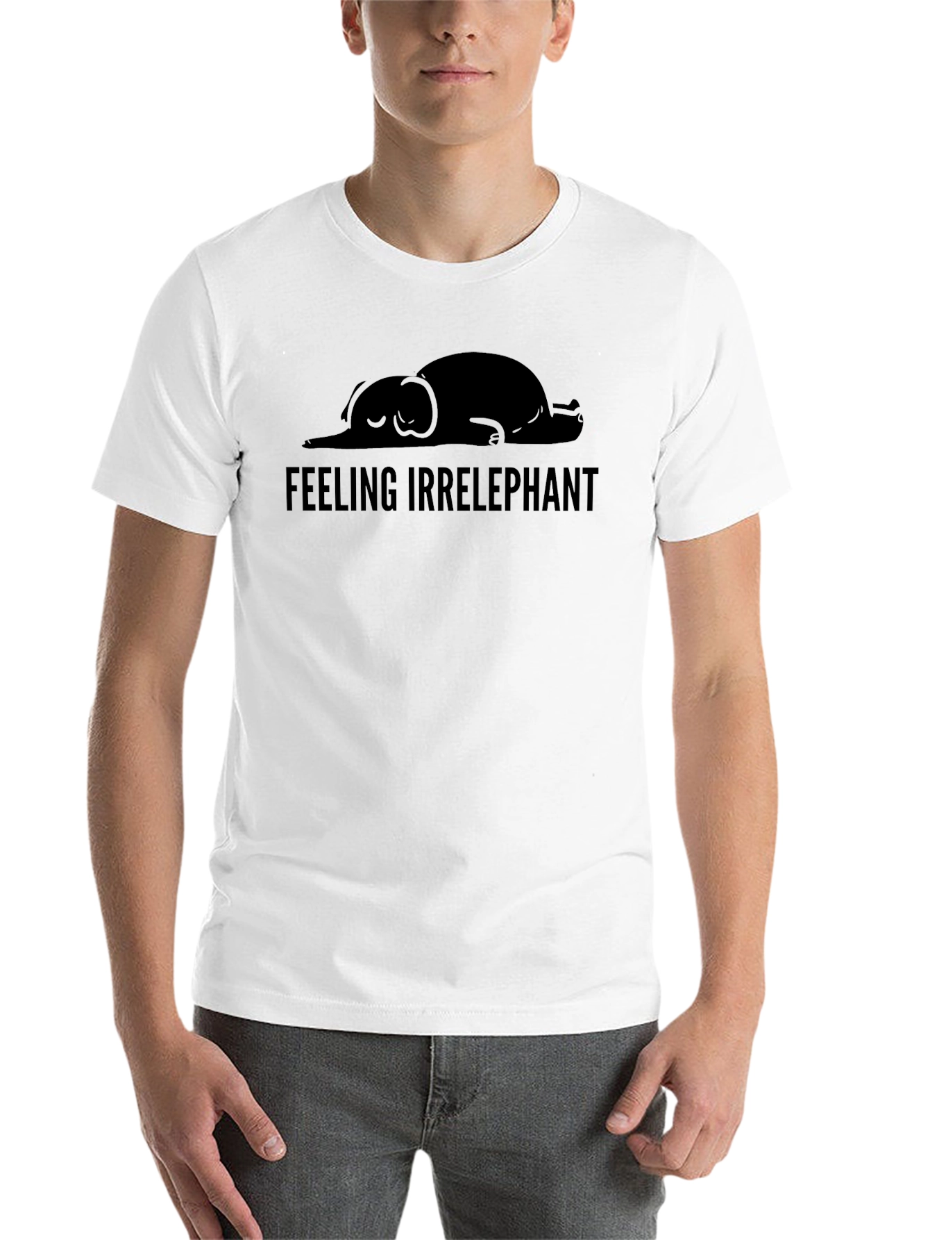 Black Feeling Irrelephant T-Shirt - Funny Graphic Tee view 14