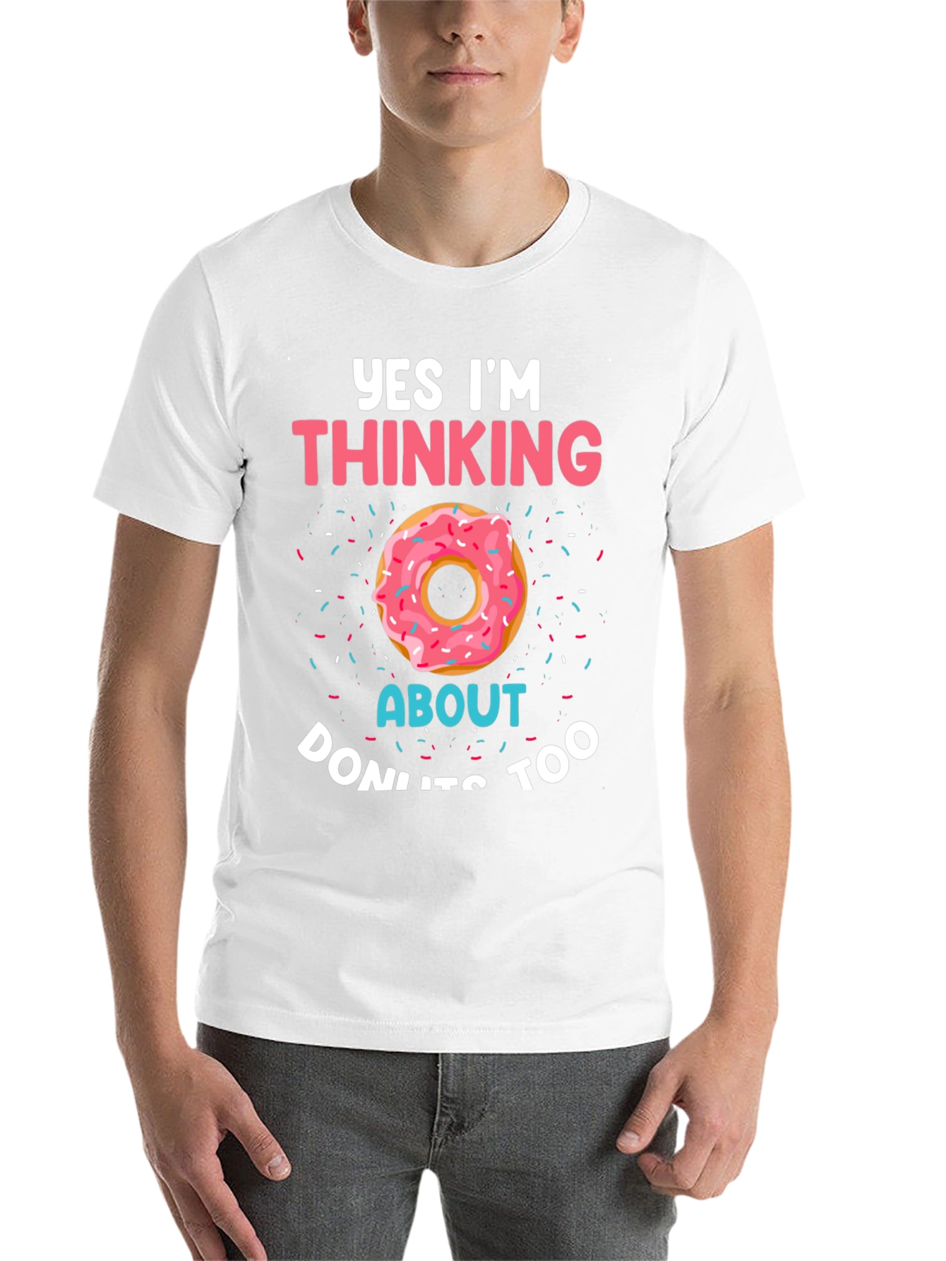 Black Yes, I'm Thinking About Donuts T-Shirt view 14