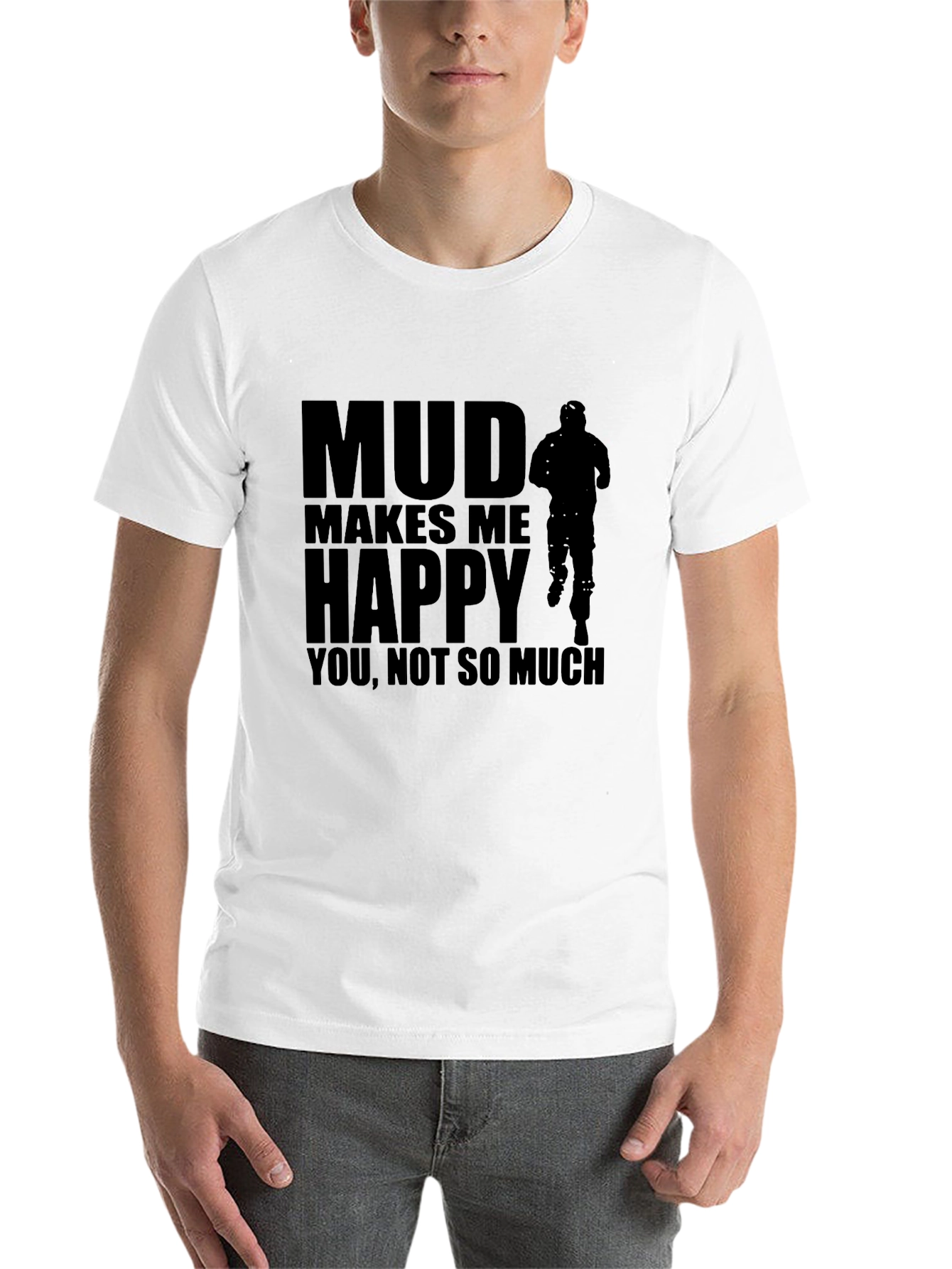 Black Mud Makes Me Happy Black Graphic T-Shirt view 14