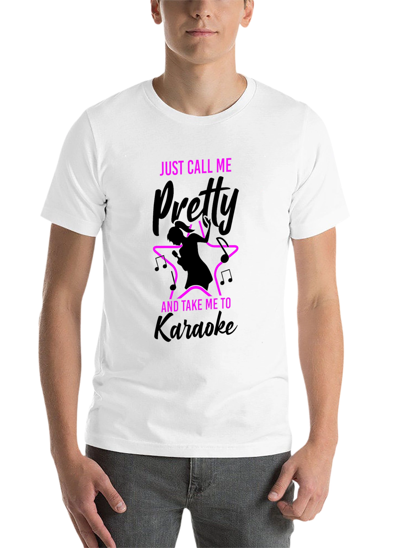 Black Just Call Me Pretty Karaoke T-Shirt view 14