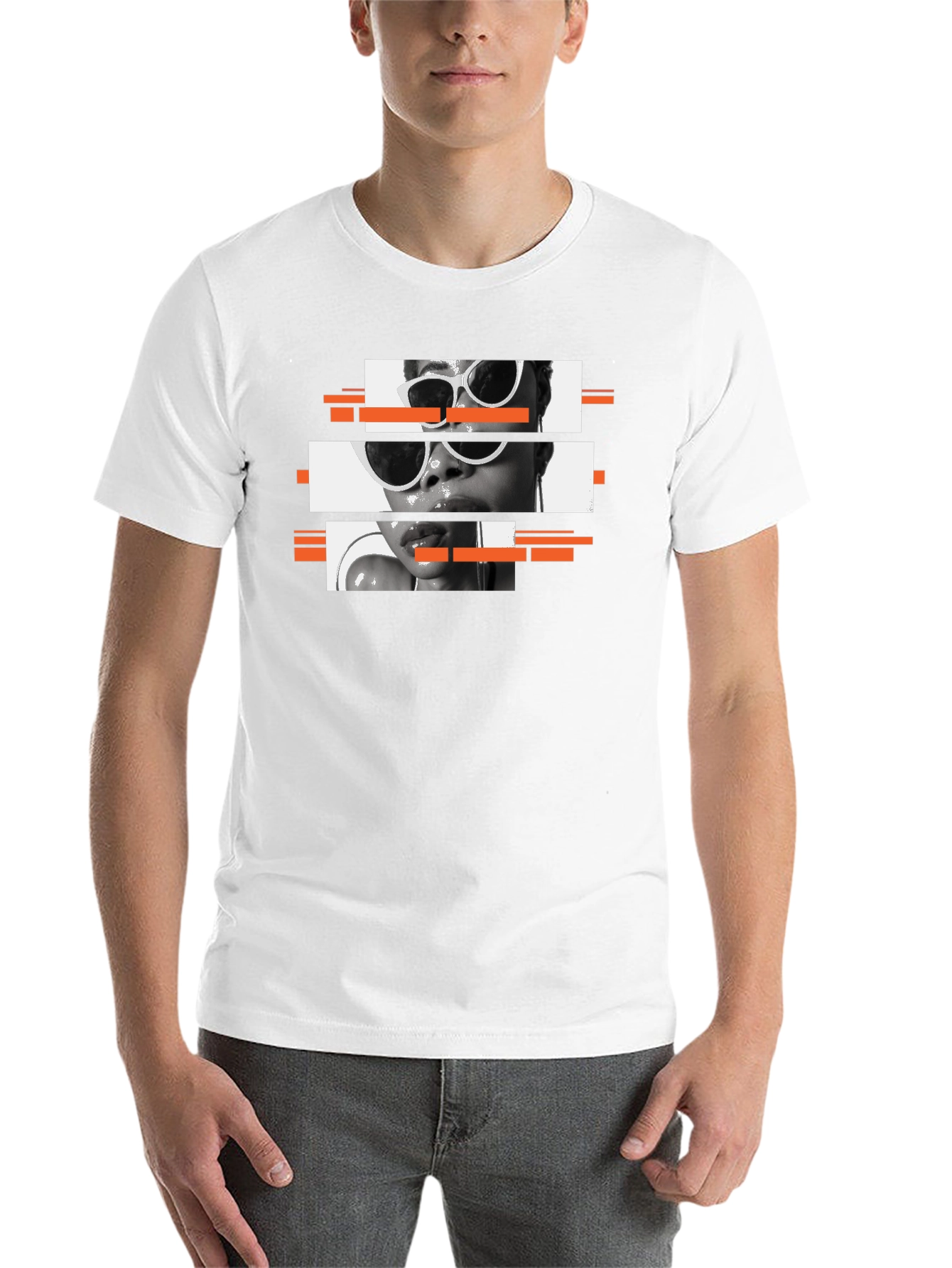 Black Modern Glitch Graphic Tee - Cool Black T-Shirt view 14