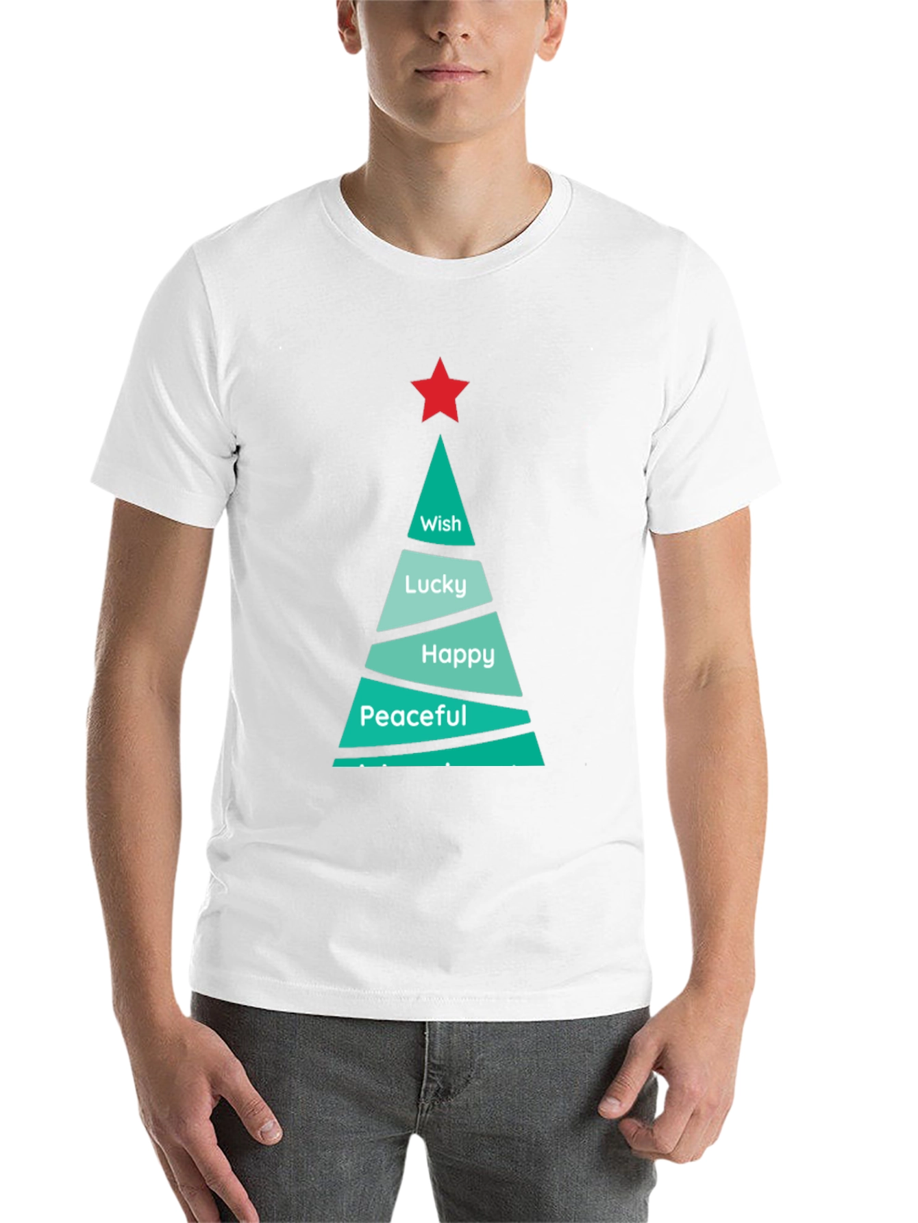 Black Festive Christmas Tree Wish T-Shirt view 14
