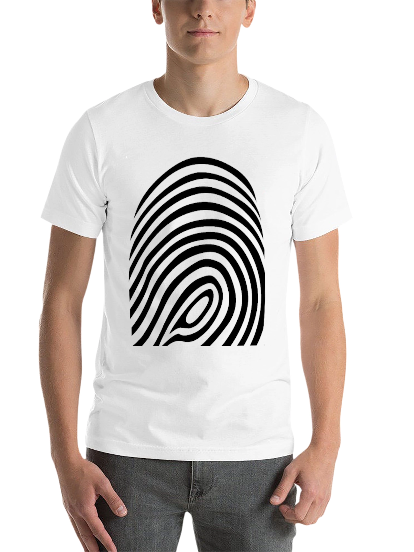 Black Fingerprint Graphic Black T-Shirt view 14