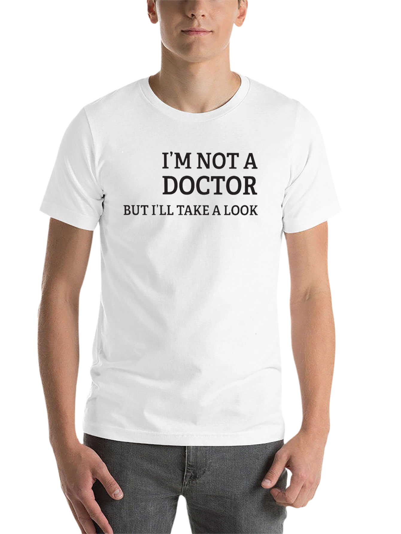 Black Funny "I'm Not A Doctor" Graphic T-Shirt view 14