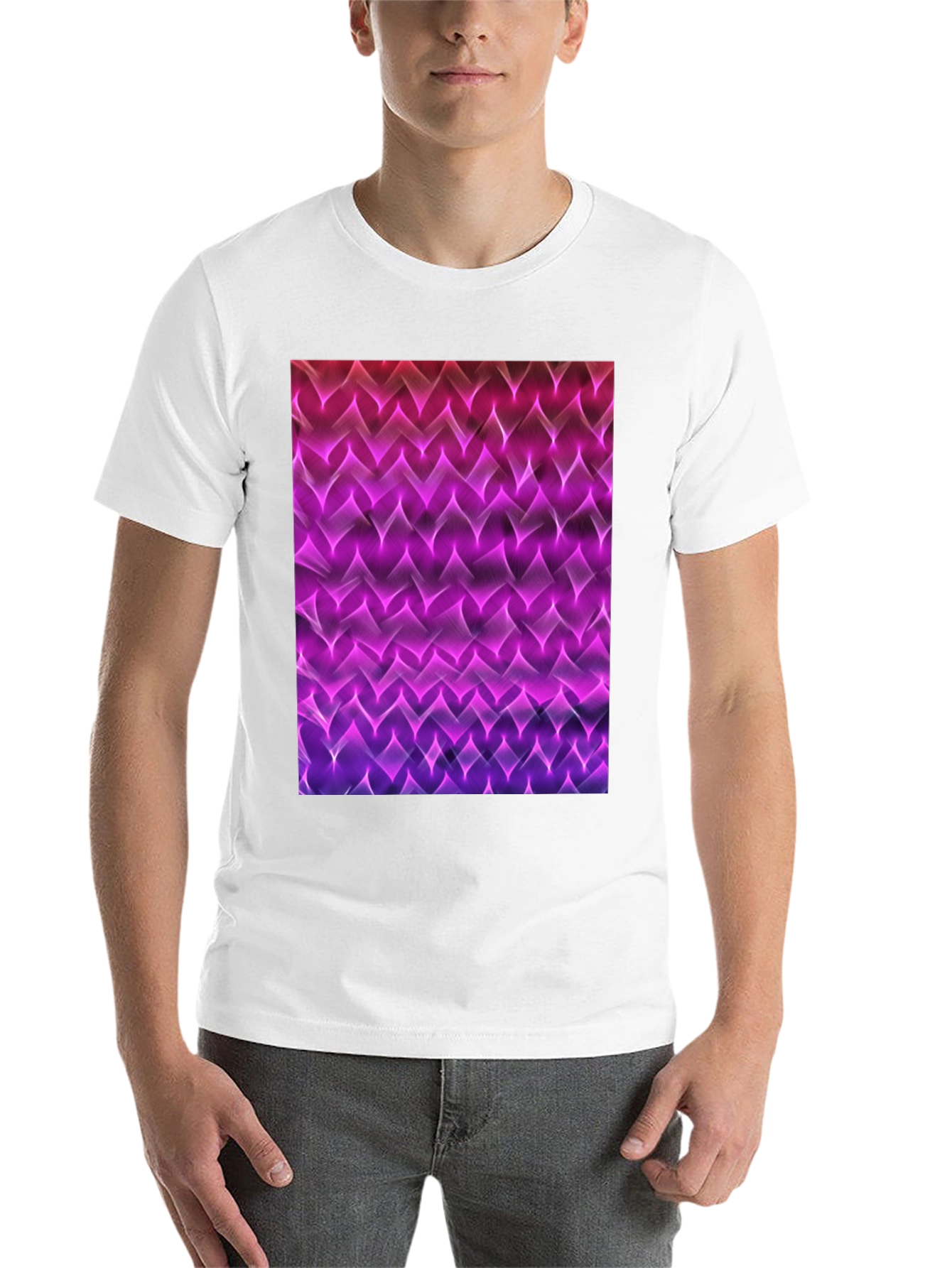 Black Abstract Pattern Black T-Shirt view 14