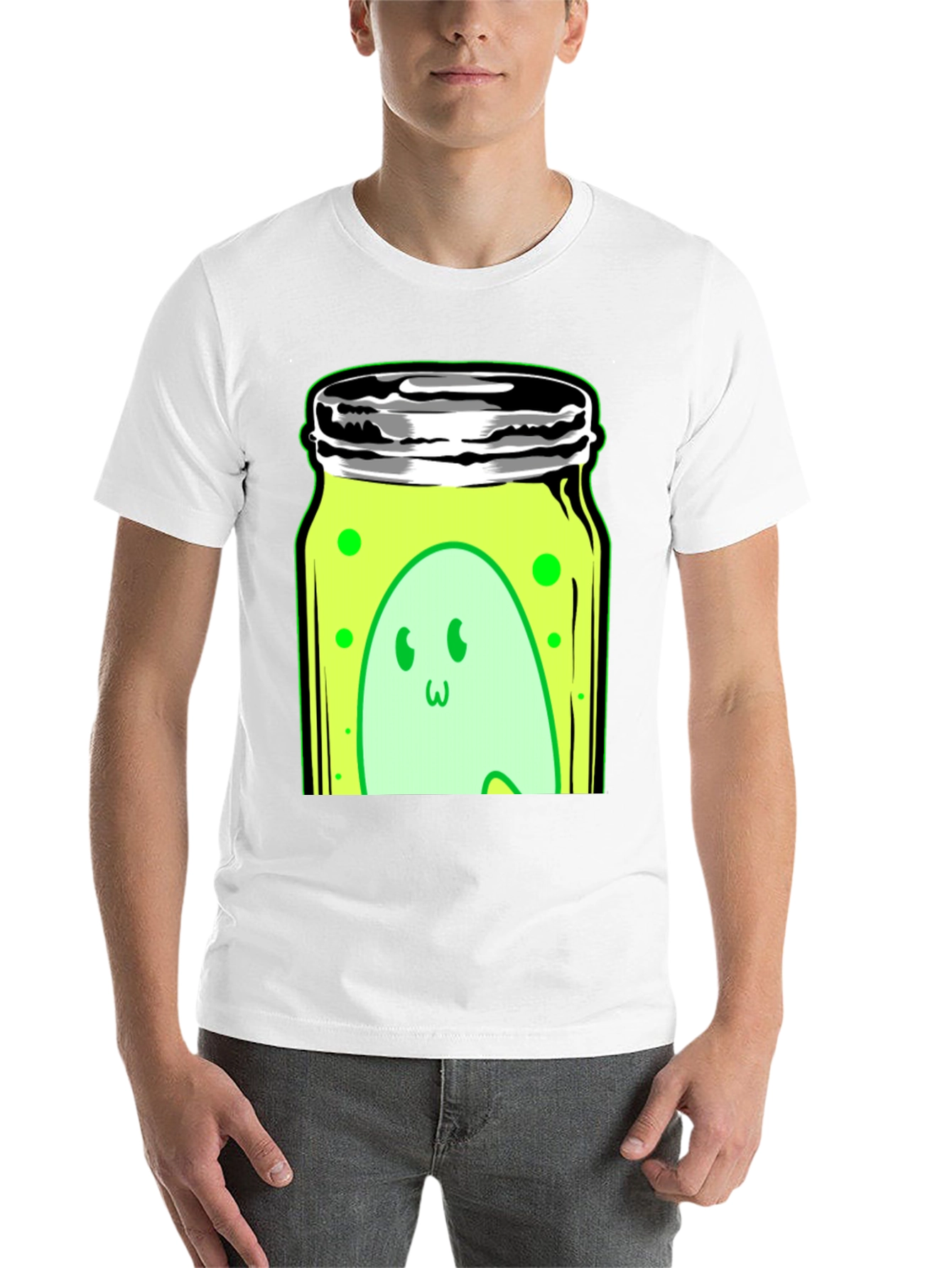 Black Ghost in a Jar Graphic Tee - Black Cotton Blend view 14