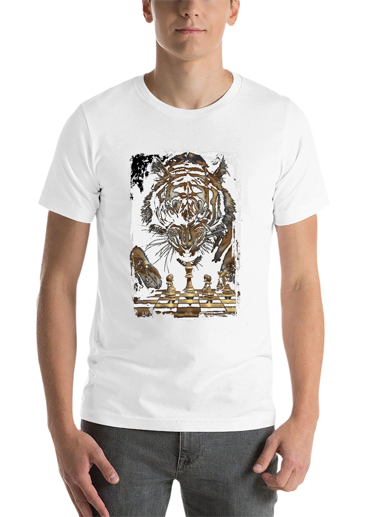 Black Tiger Chess Graphic T-Shirt view 14