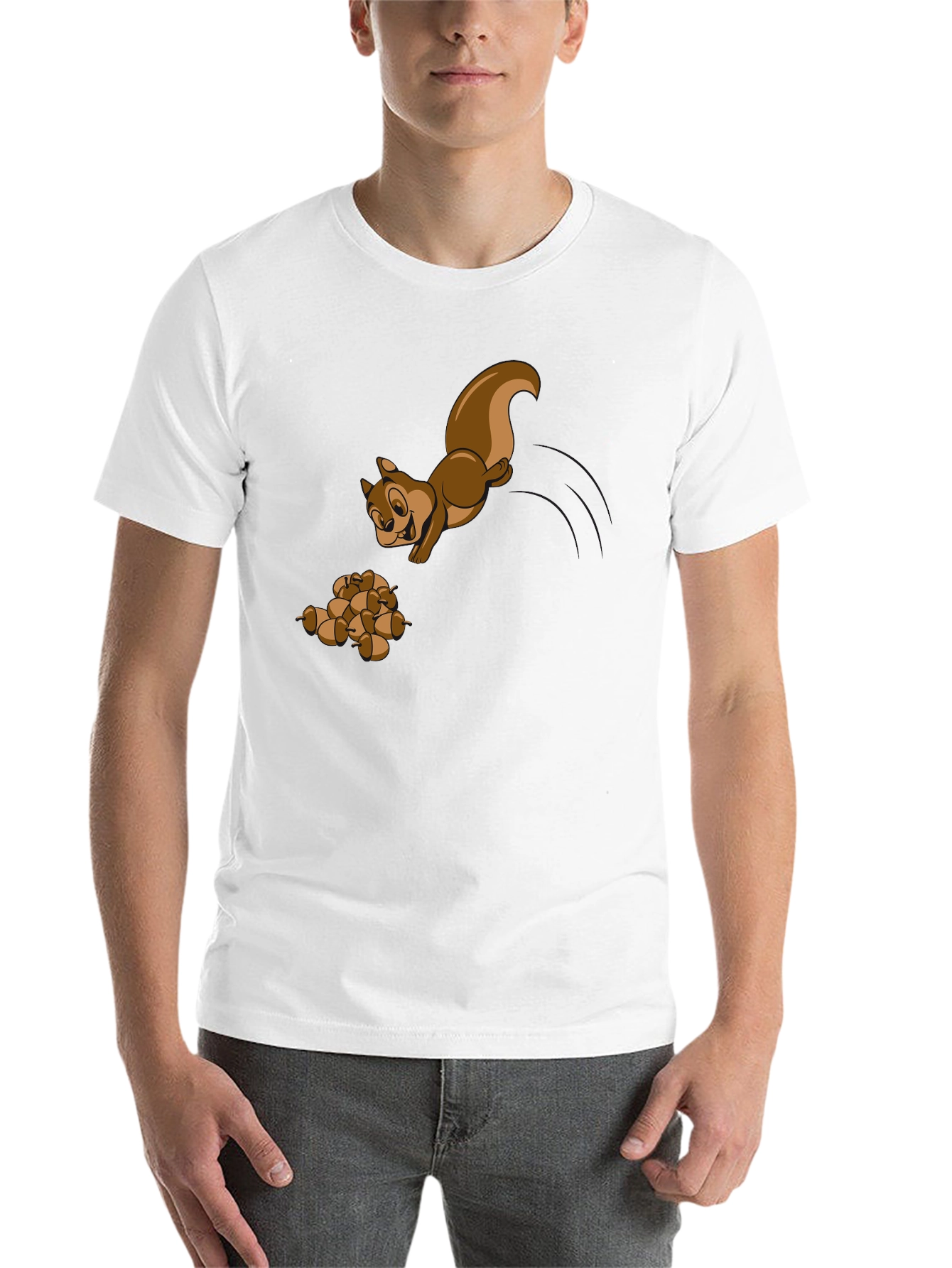 Black Squirrel and Acorns Graphic Tee - Black view 14