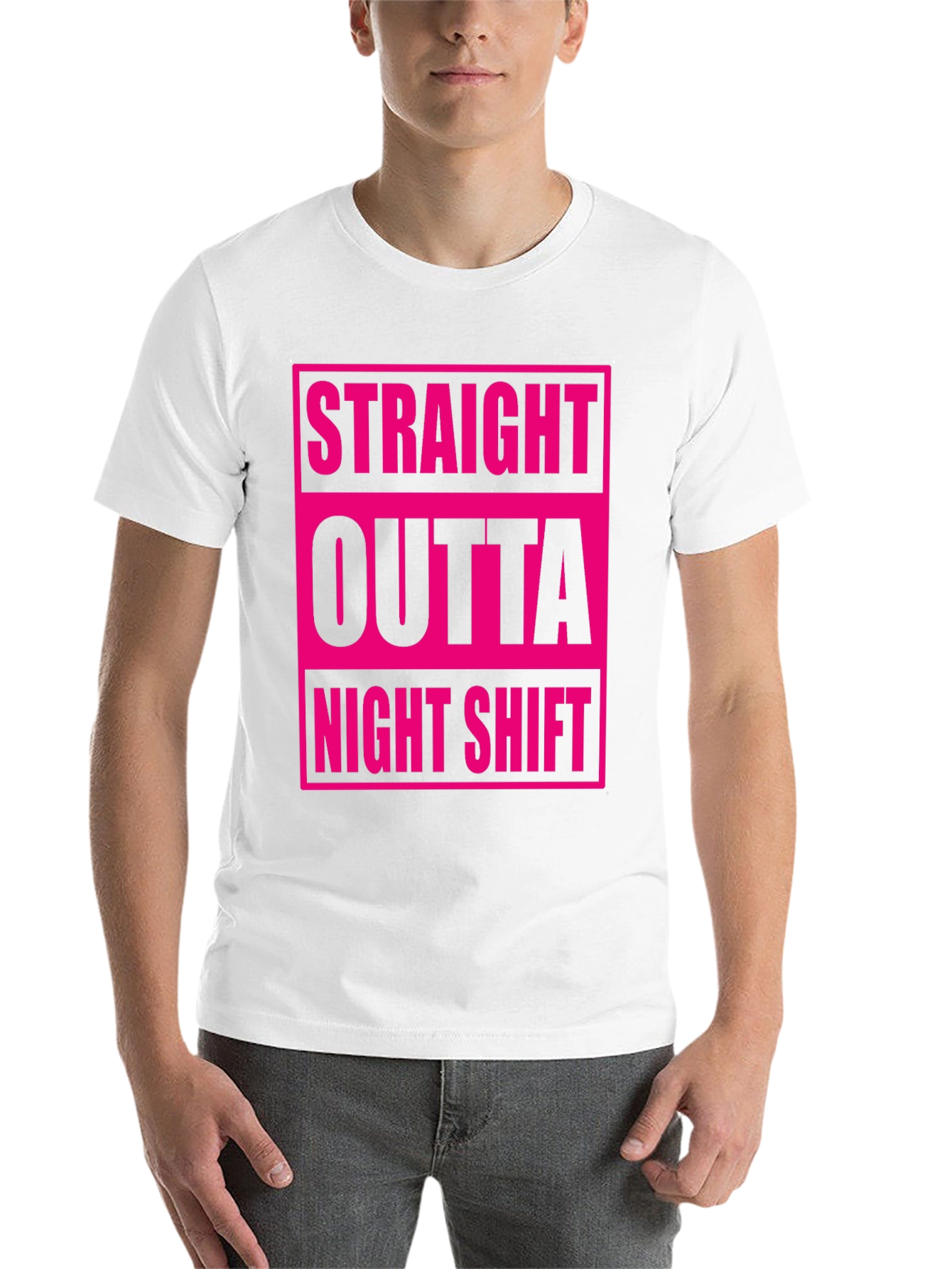 Black Straight Outta Night Shift Graphic Tee view 14
