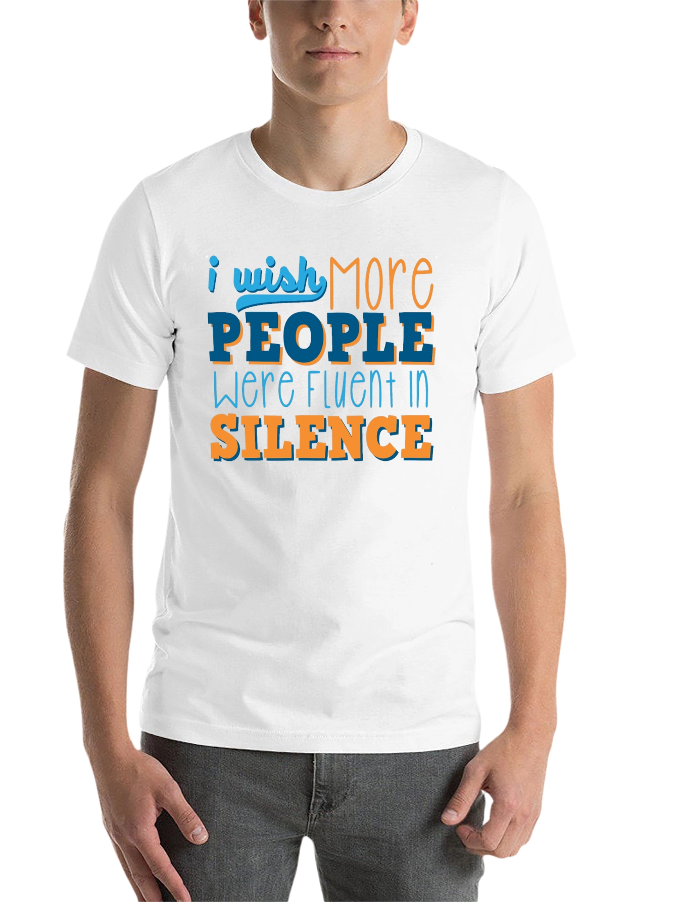 Black I Wish More People Were Fluent in Silence T-Shirt view 14