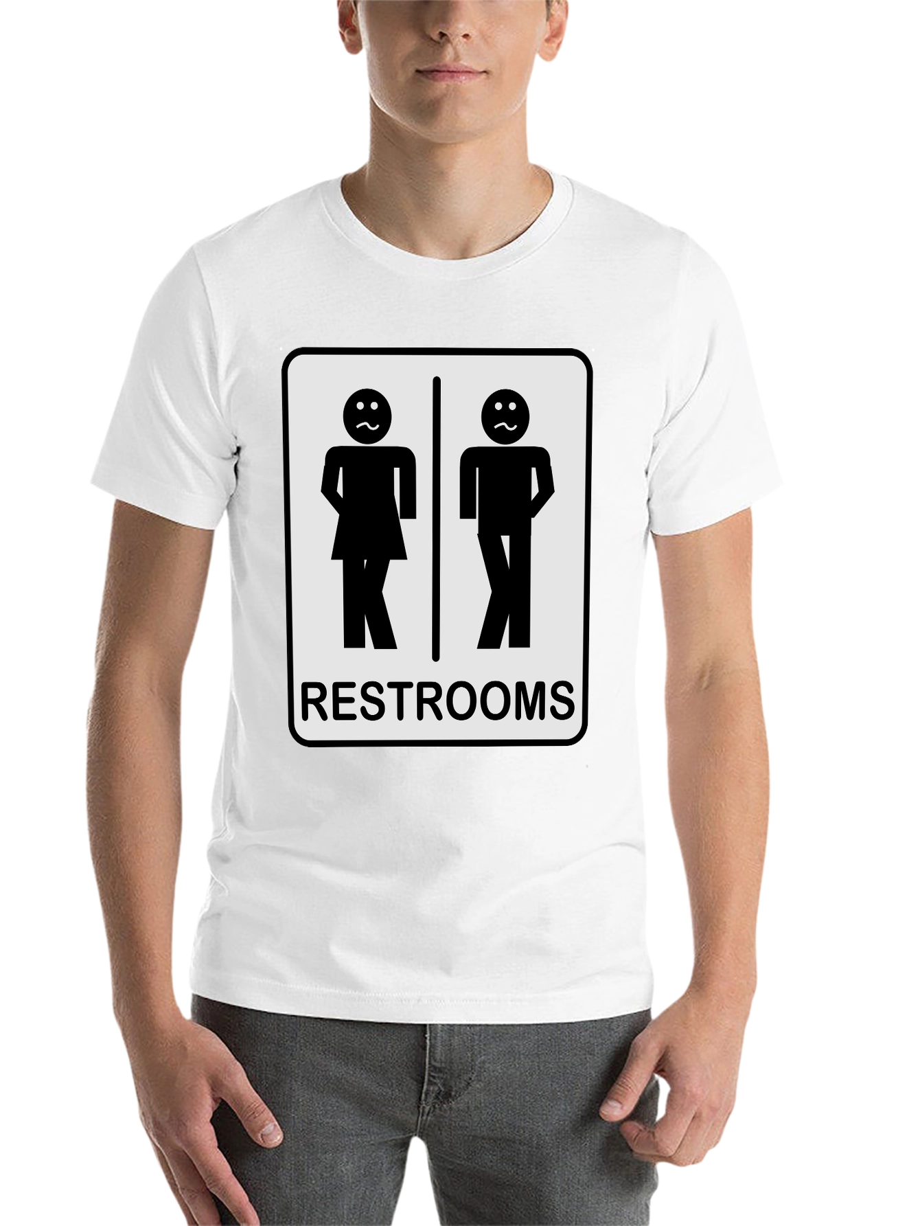 Black Funny Restroom T-Shirt view 14