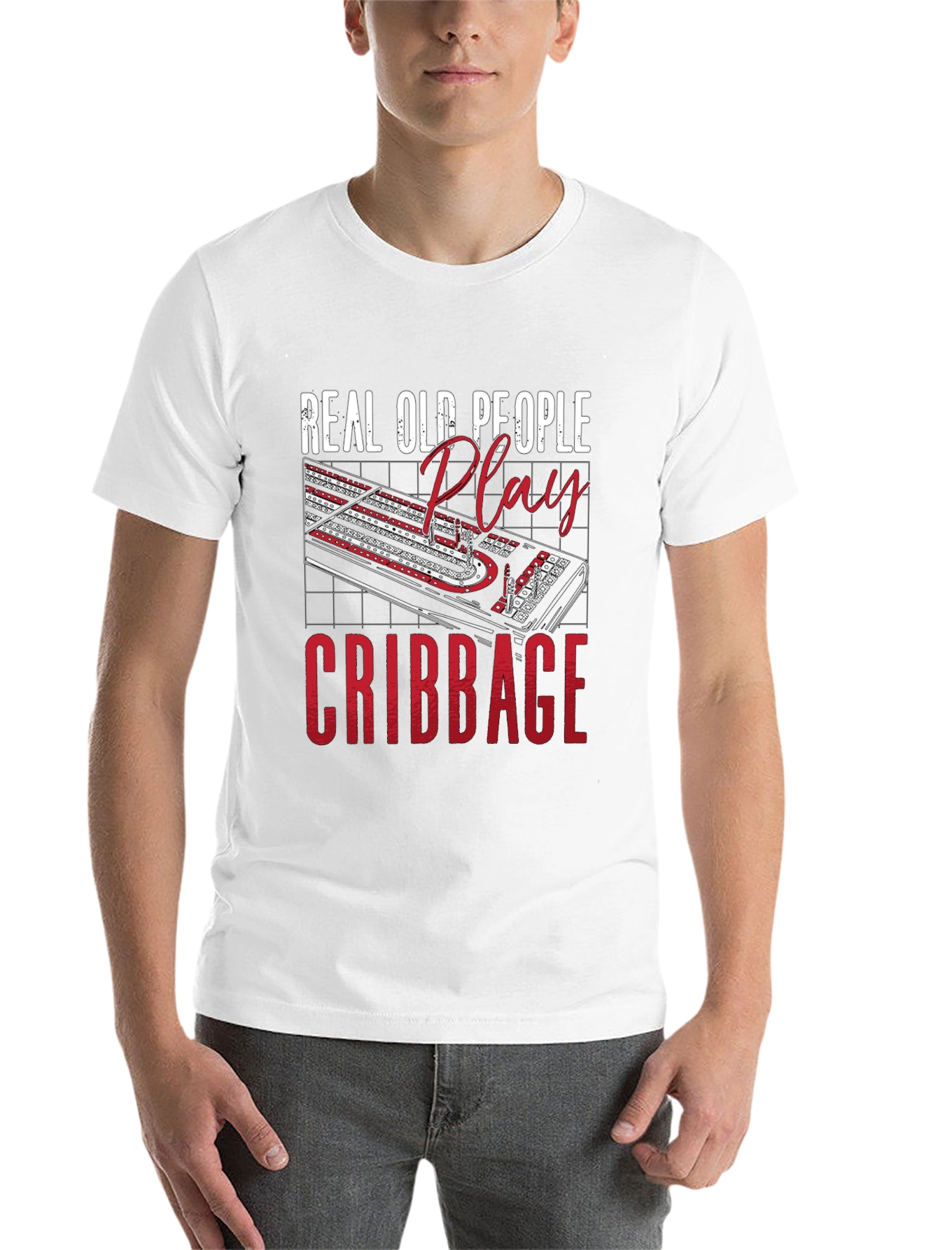 Black Real Old People Play Cribbage T-Shirt view 14