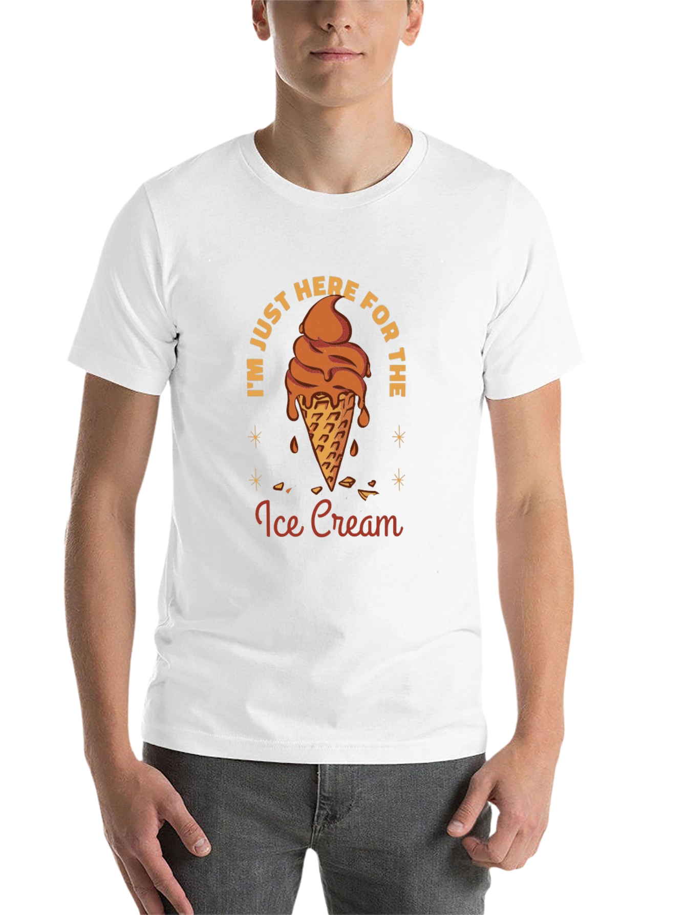 Black Ice Cream Lover Graphic Tee - "Just Here For The Ice Cream" view 14
