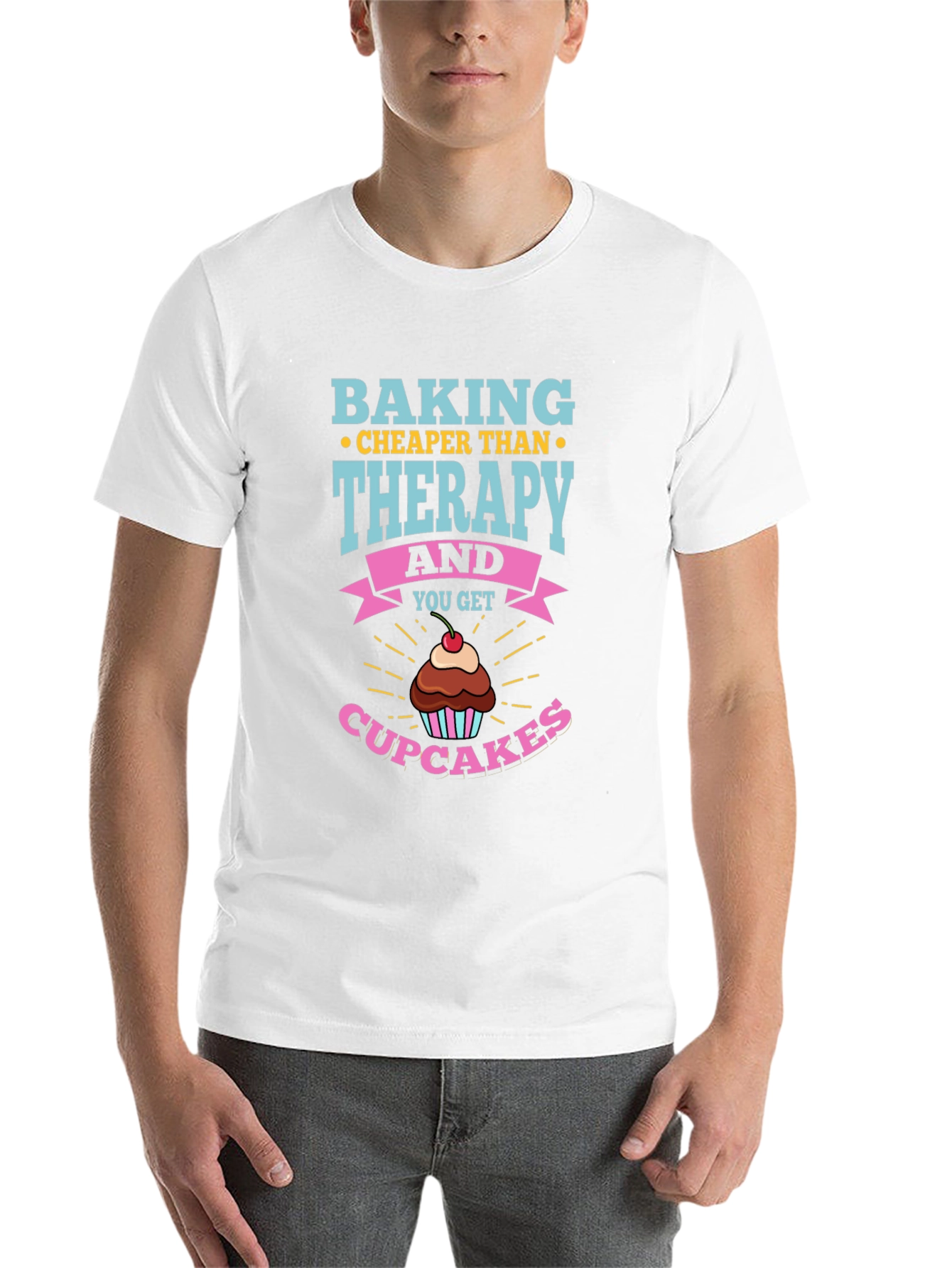 Black Baking Cheaper Than Therapy T-Shirt view 14