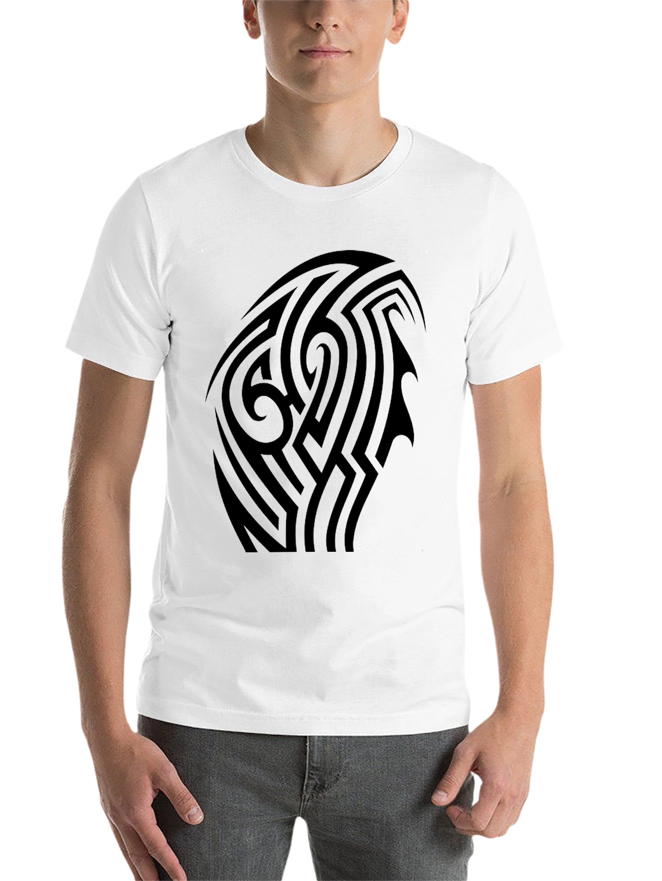 Black Tribal Tattoo Graphic Black T-Shirt view 14