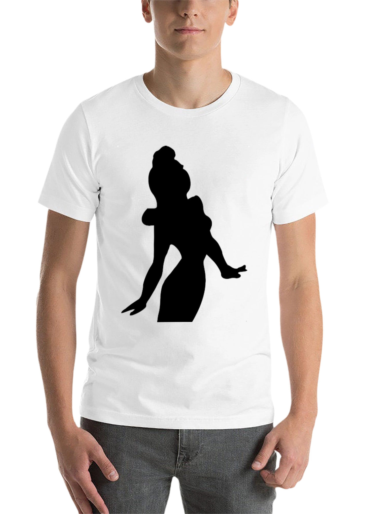 Silhouette Woman Graphic Tee - Black - 14