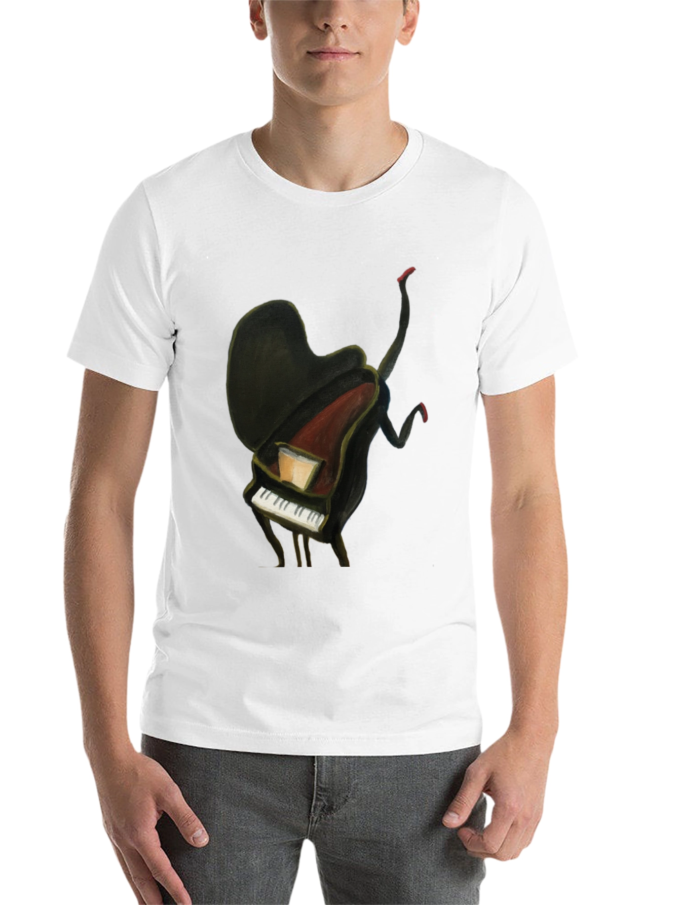 Black Piano Man Graphic Tee - Unique Music Lover T-Shirt view 14