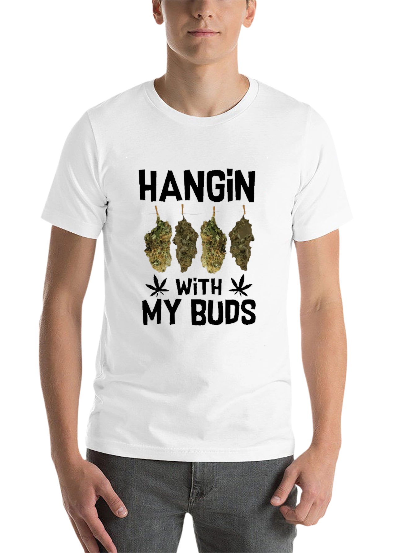 Black Hanging With My Buds Graphic Tee - Marijuana Theme view 14