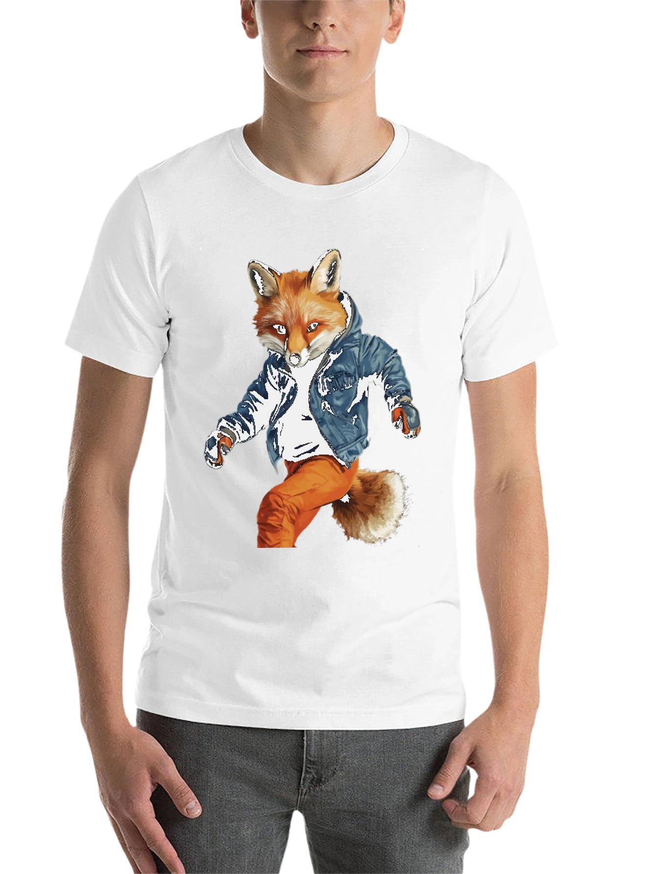 Black Cool Fox Graphic Tee - Urban Style view 14