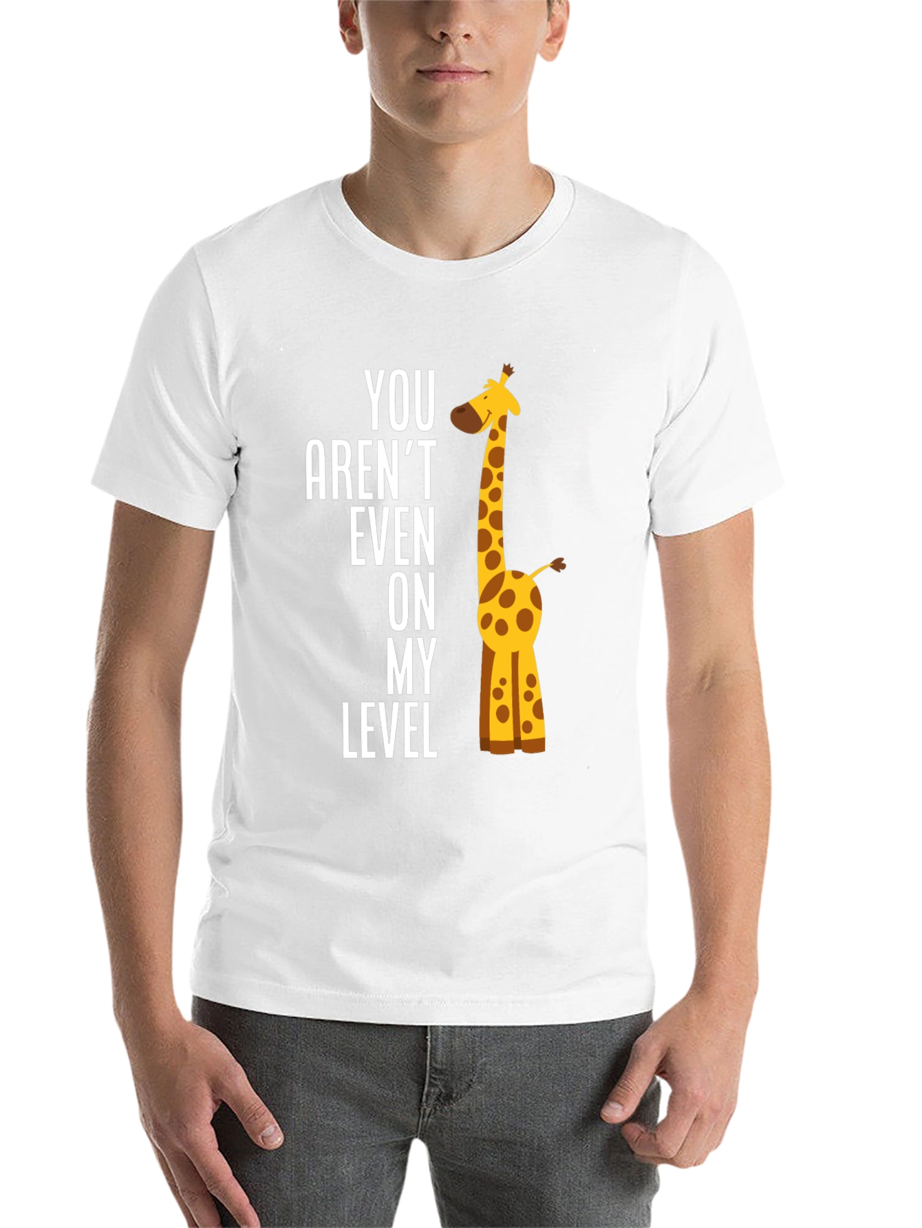 Black Funny Giraffe T-Shirt - "You Aren't Even on My Level" view 14