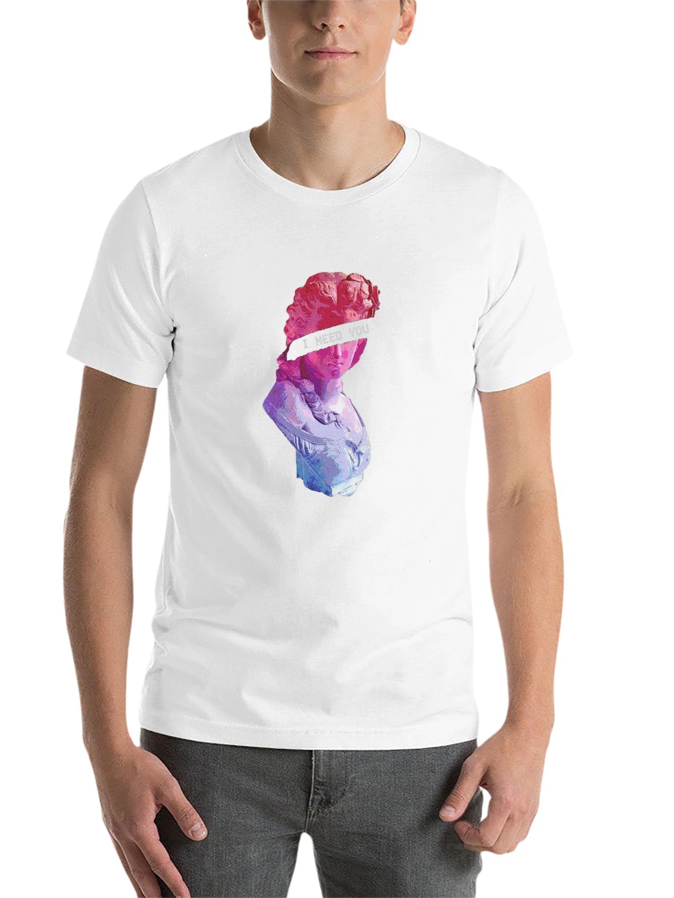 Black Vaporwave Statue Graphic T-Shirt view 14