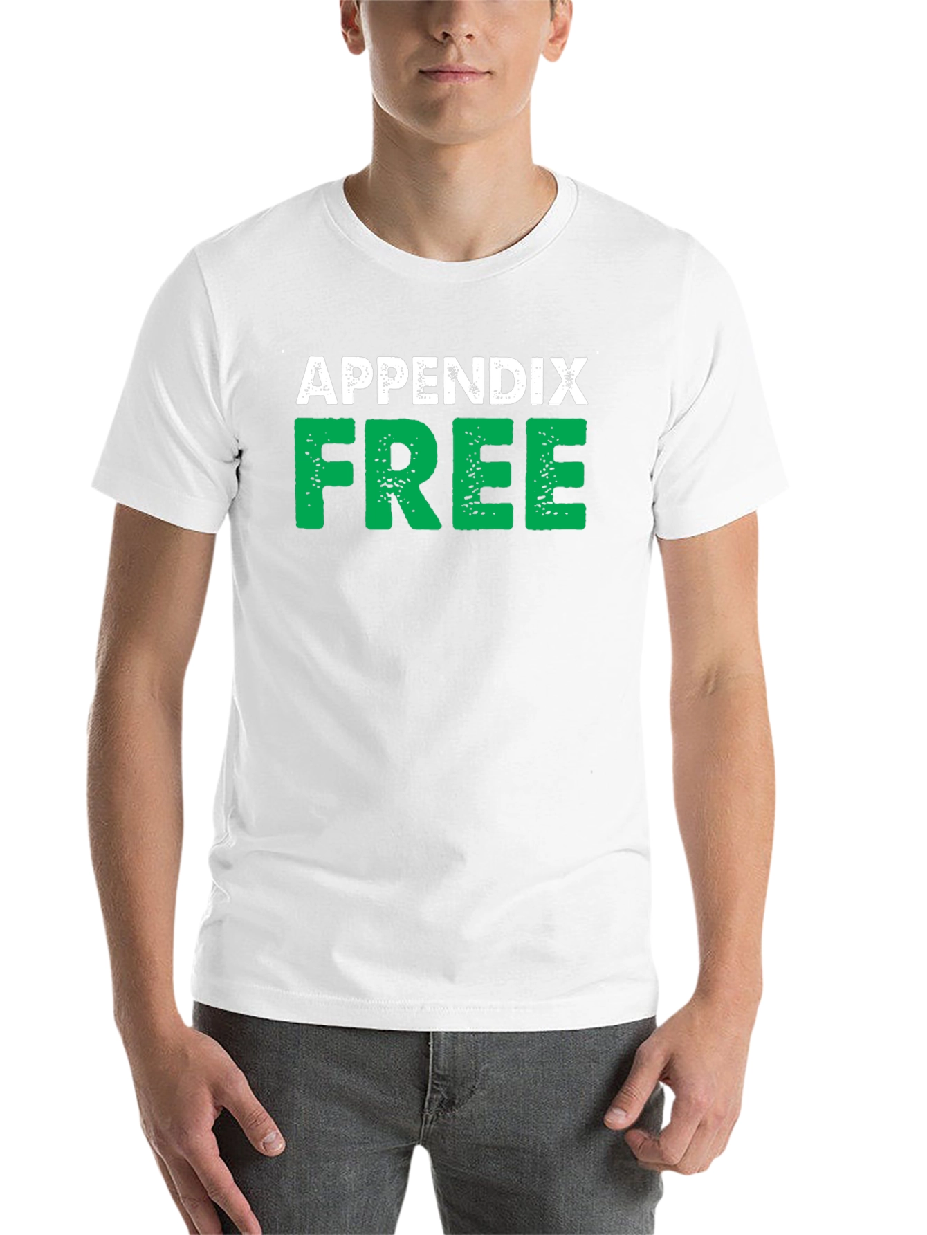 Black Appendix Free Black T-Shirt Novelty Humor view 14