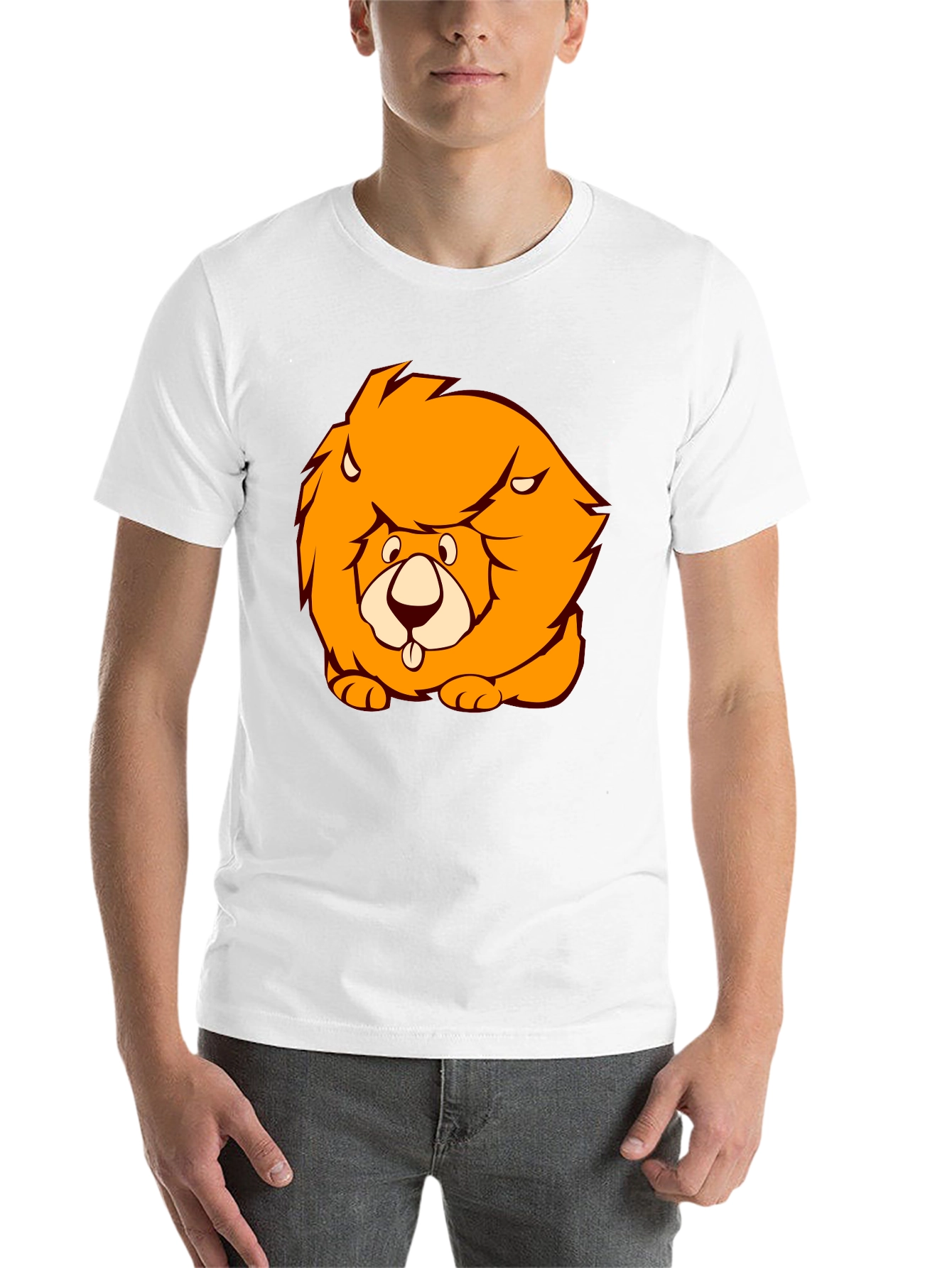 Black Lion Cartoon Graphic Black T-Shirt view 14