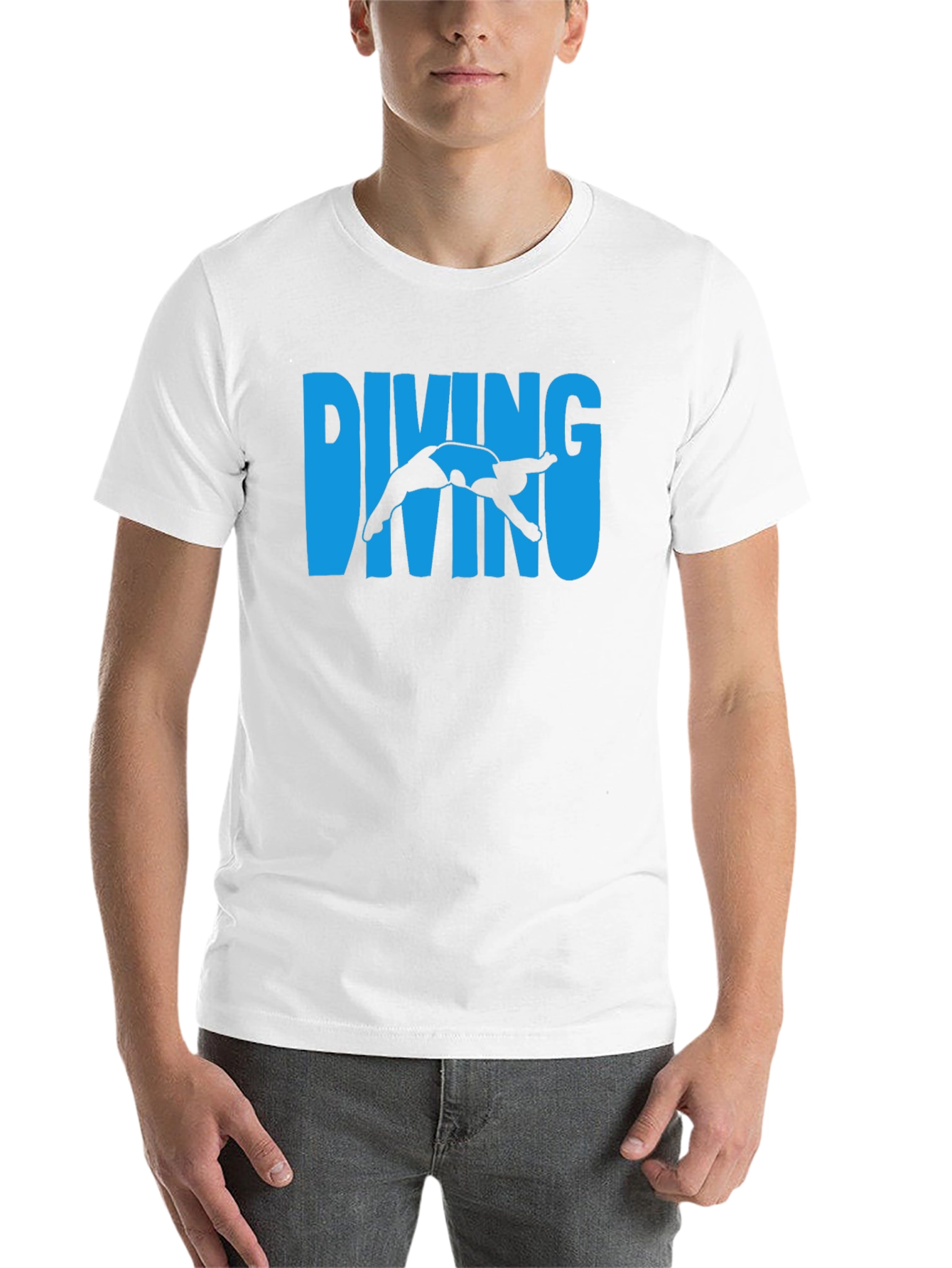 Black Diving T-Shirt - Cool Diver Silhouette Tee view 14