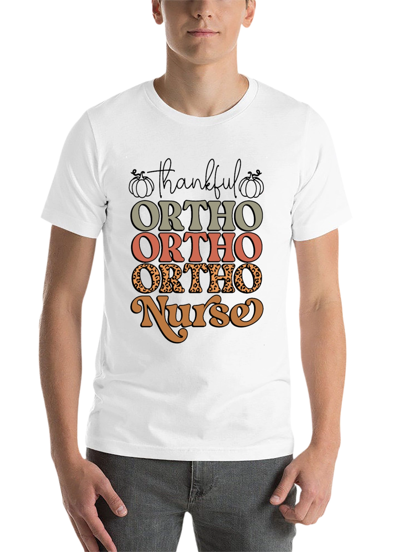 Black Thankful Ortho Nurse T-Shirt view 14