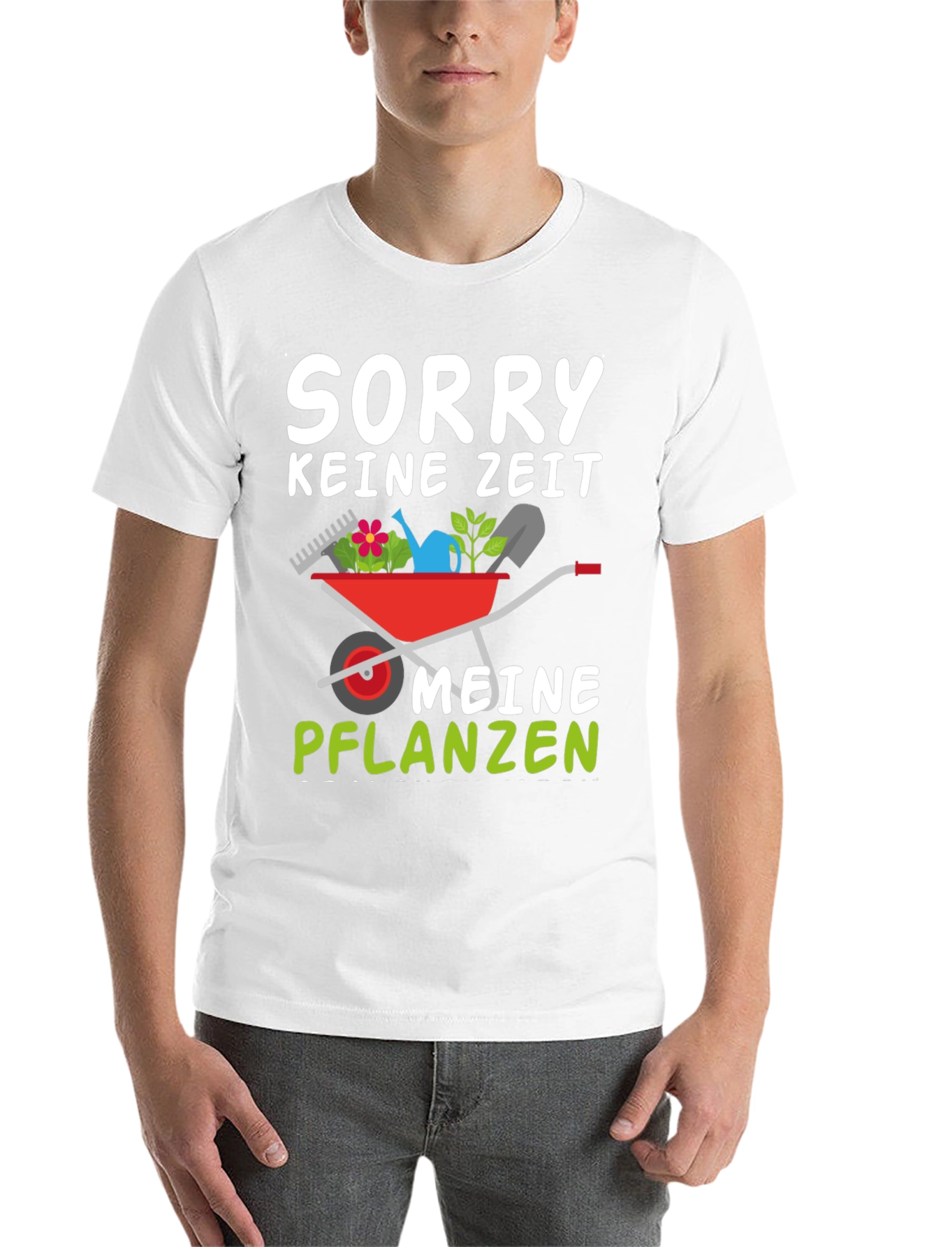 Black Gardening T-Shirt: Sorry, No Time, My Plants view 14