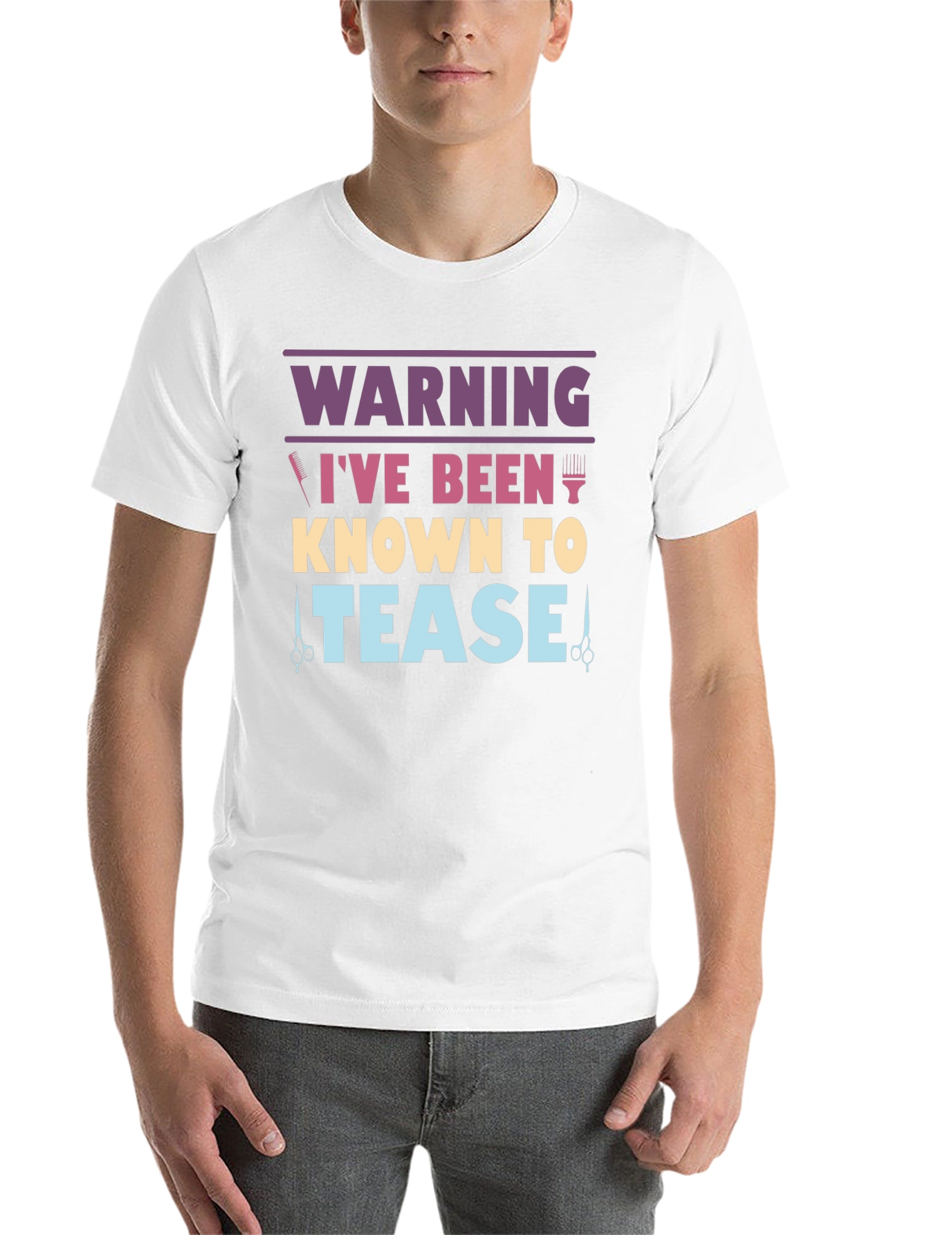 Black Warning I've Been Known To Tease Barber/Hair Stylist Graphic Tee view 14