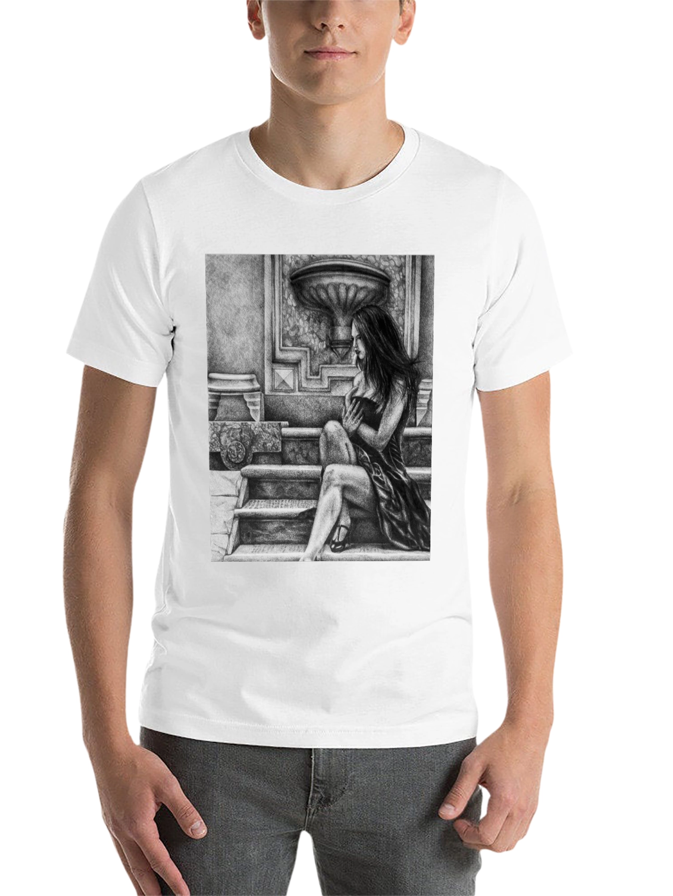 Black Elegant Woman Art Black T-Shirt view 14
