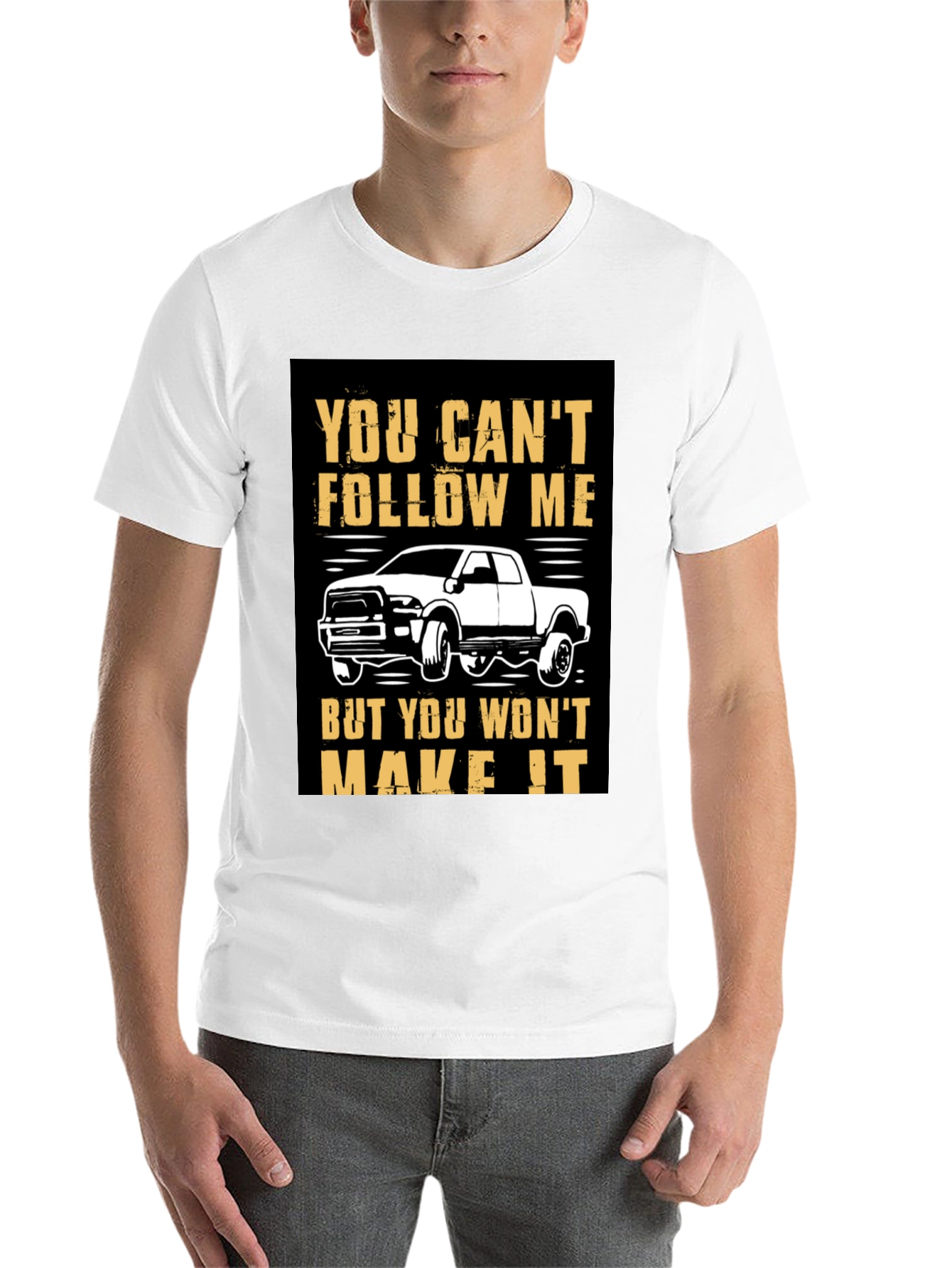 Black You Can't Follow Me Black Graphic T-Shirt view 14